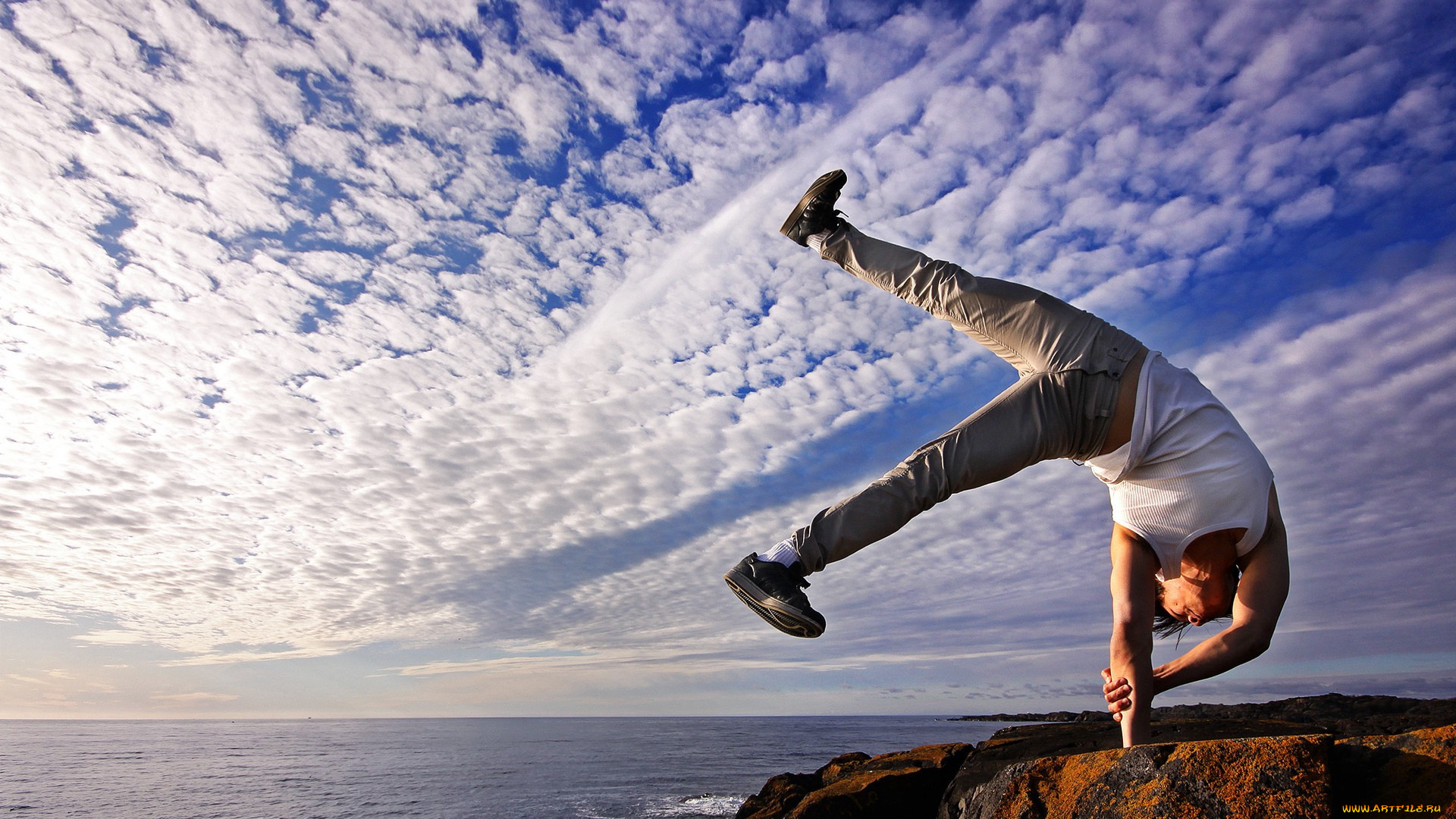 мужчины, unsort, море, облака