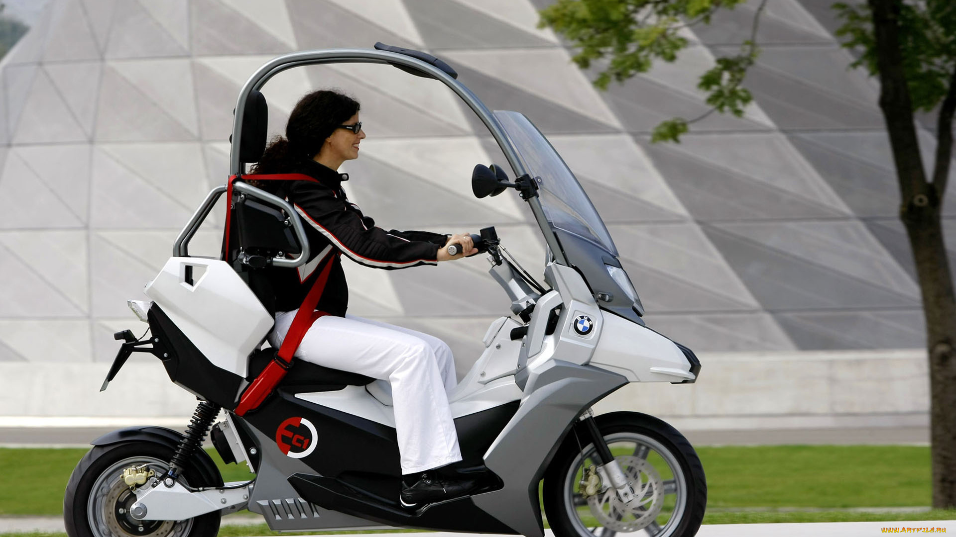 мотоциклы, мото, девушкой, моторолер, девушка