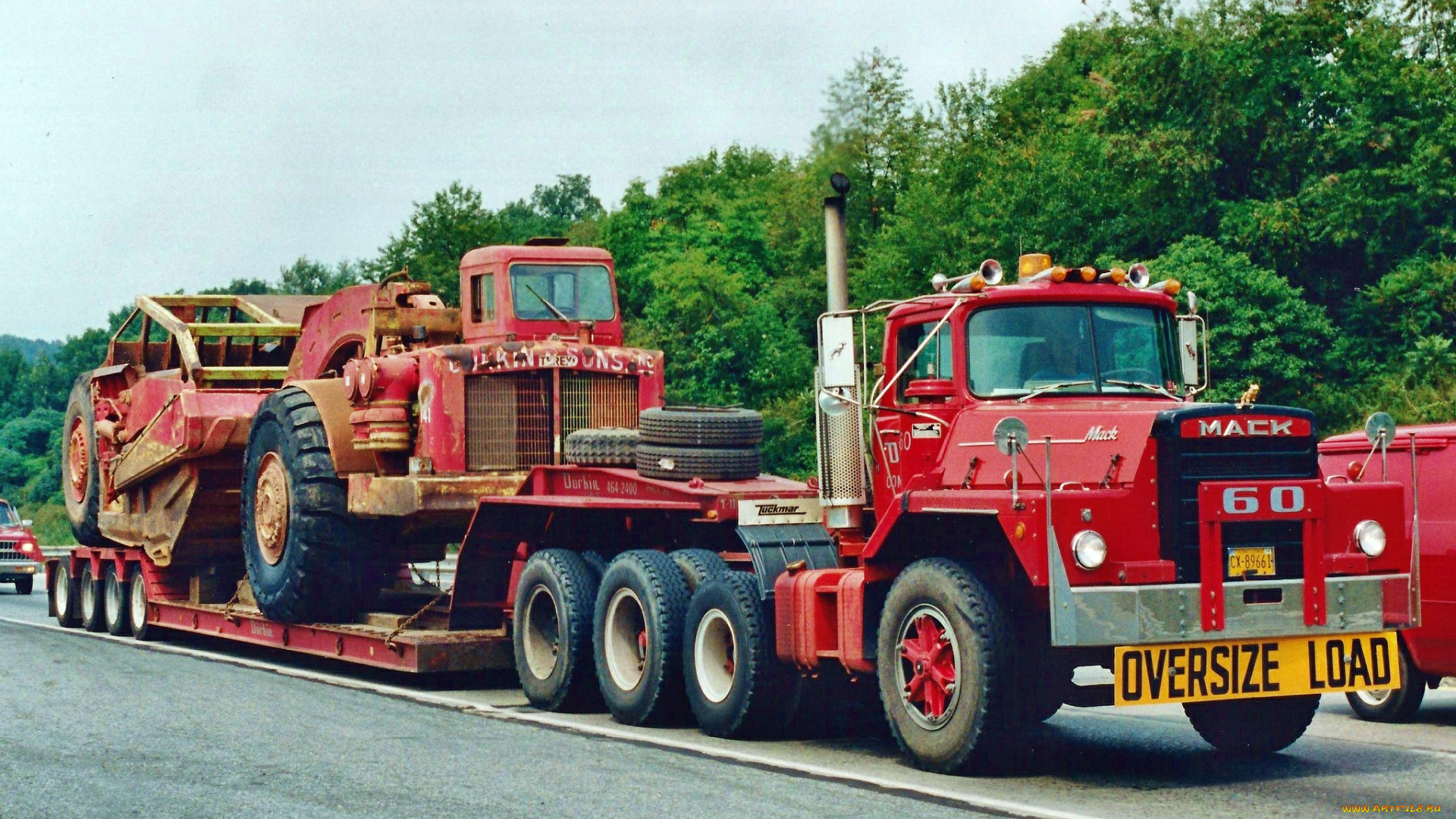 big, mack, автомобили, перевозка, грейдер, прицеп, грузовик, тяжелый