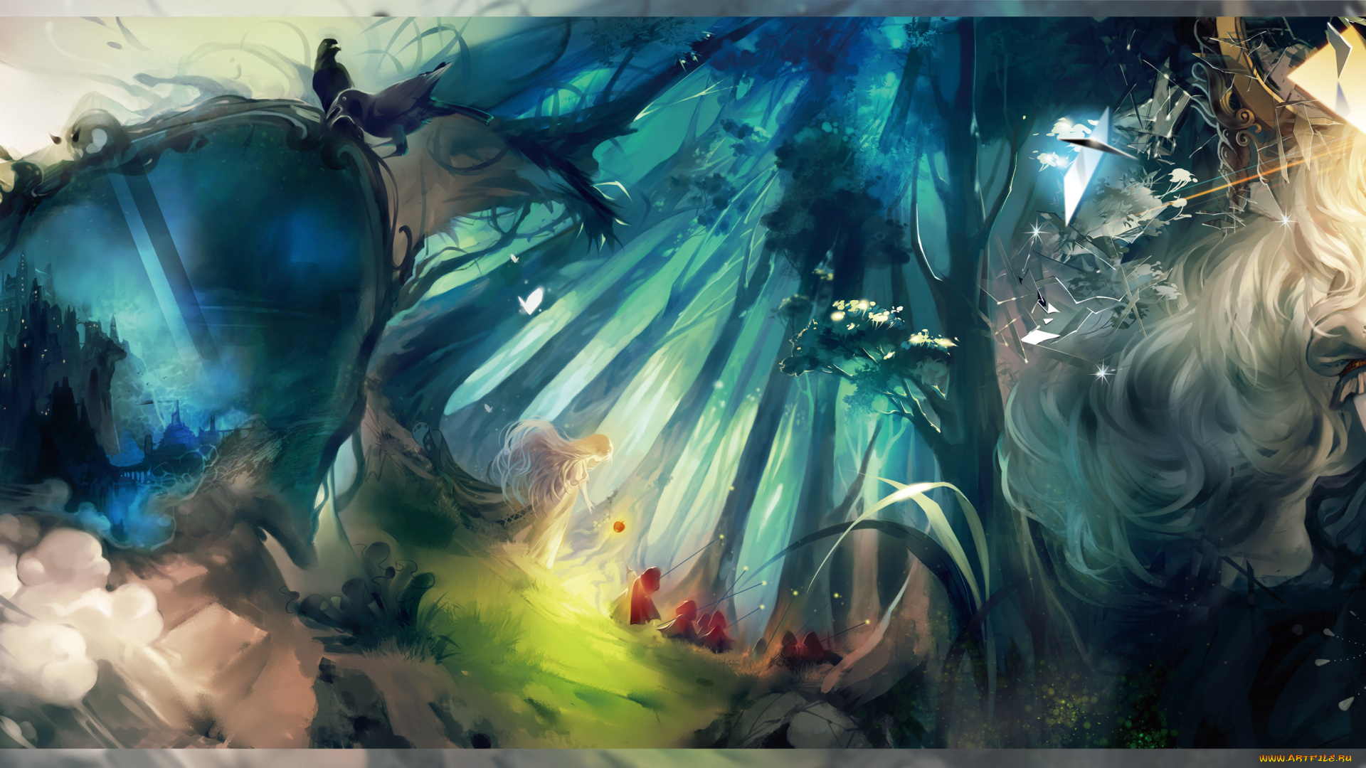 by, luman, pixiv, аниме, halloween, magic, snow, white, and, the, seven, dwarfs