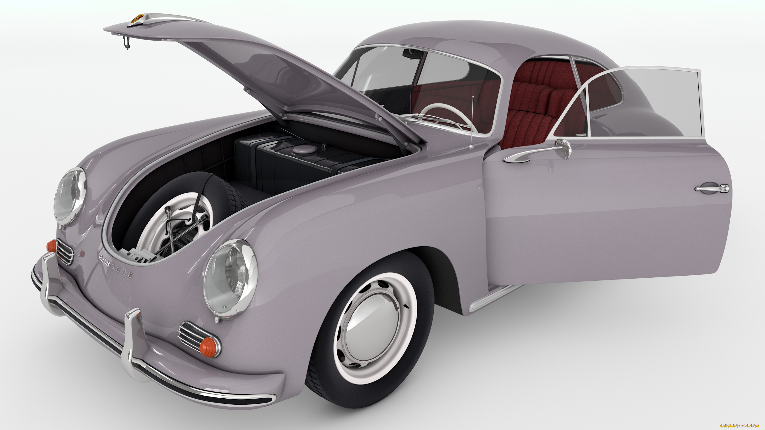 автомобили, 3д, porsche, 356a, 1957