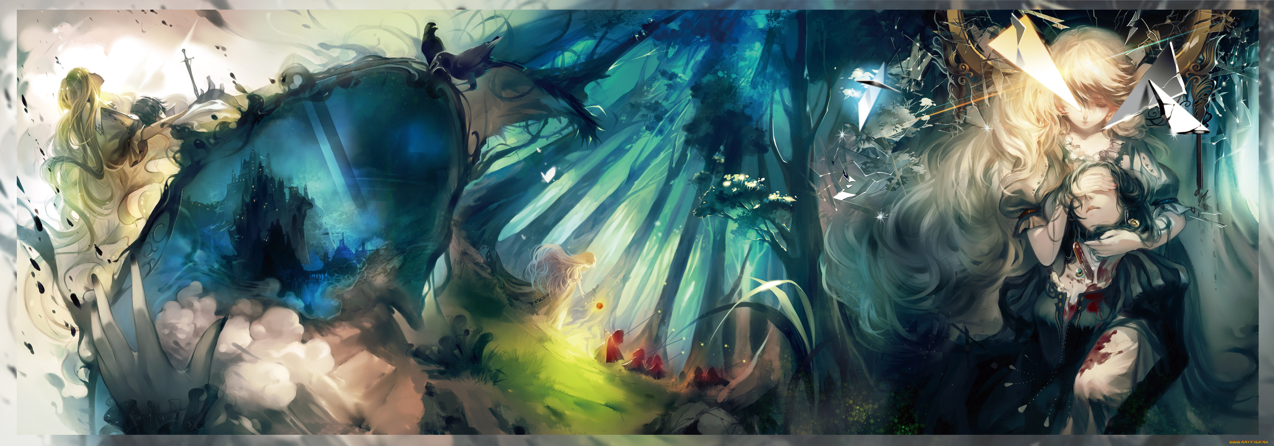 by, luman, pixiv, аниме, halloween, magic, snow, white, and, the, seven, dwarfs