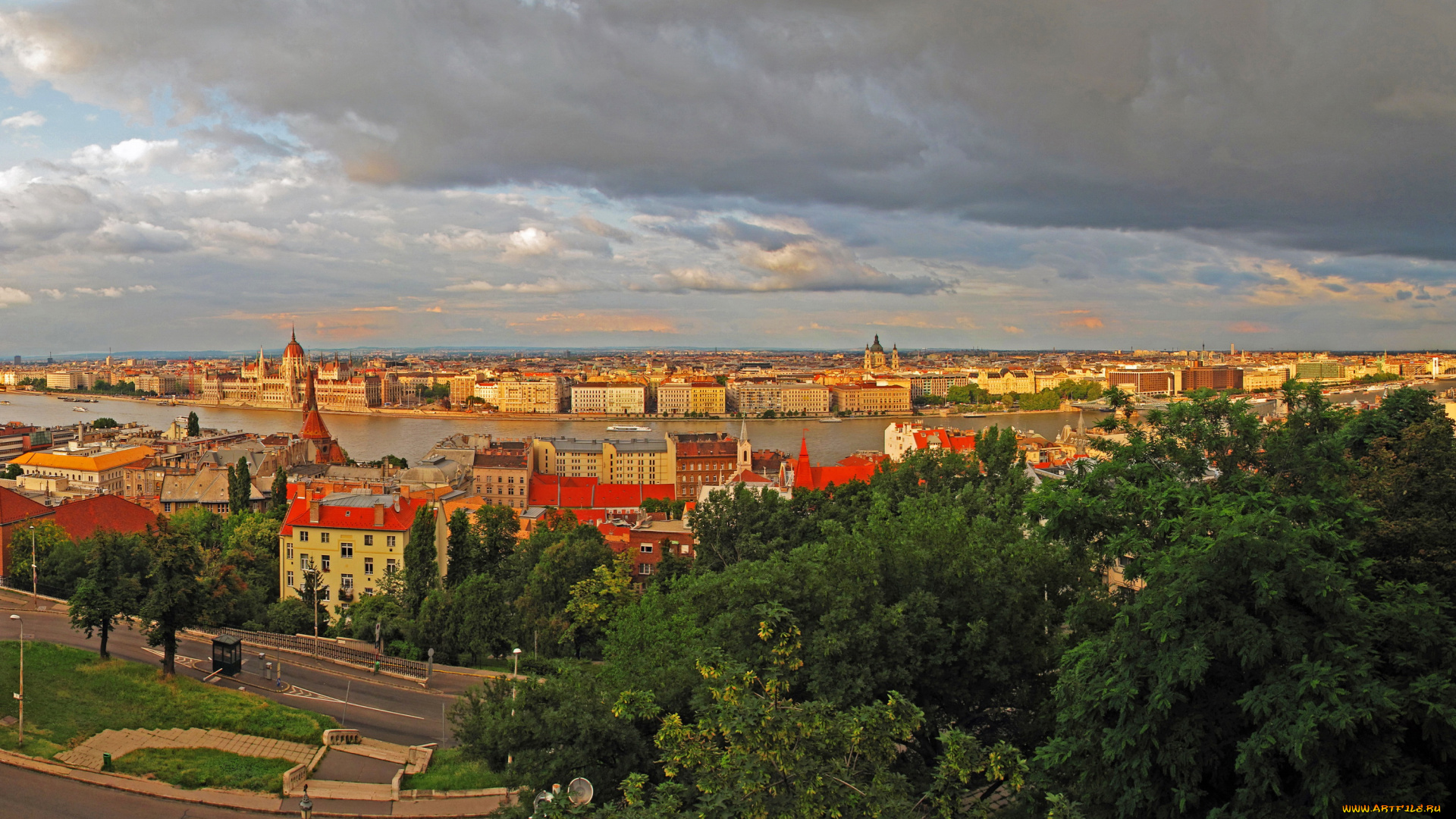 города, будапешт, , венгрия, будапешт, панорама, дома