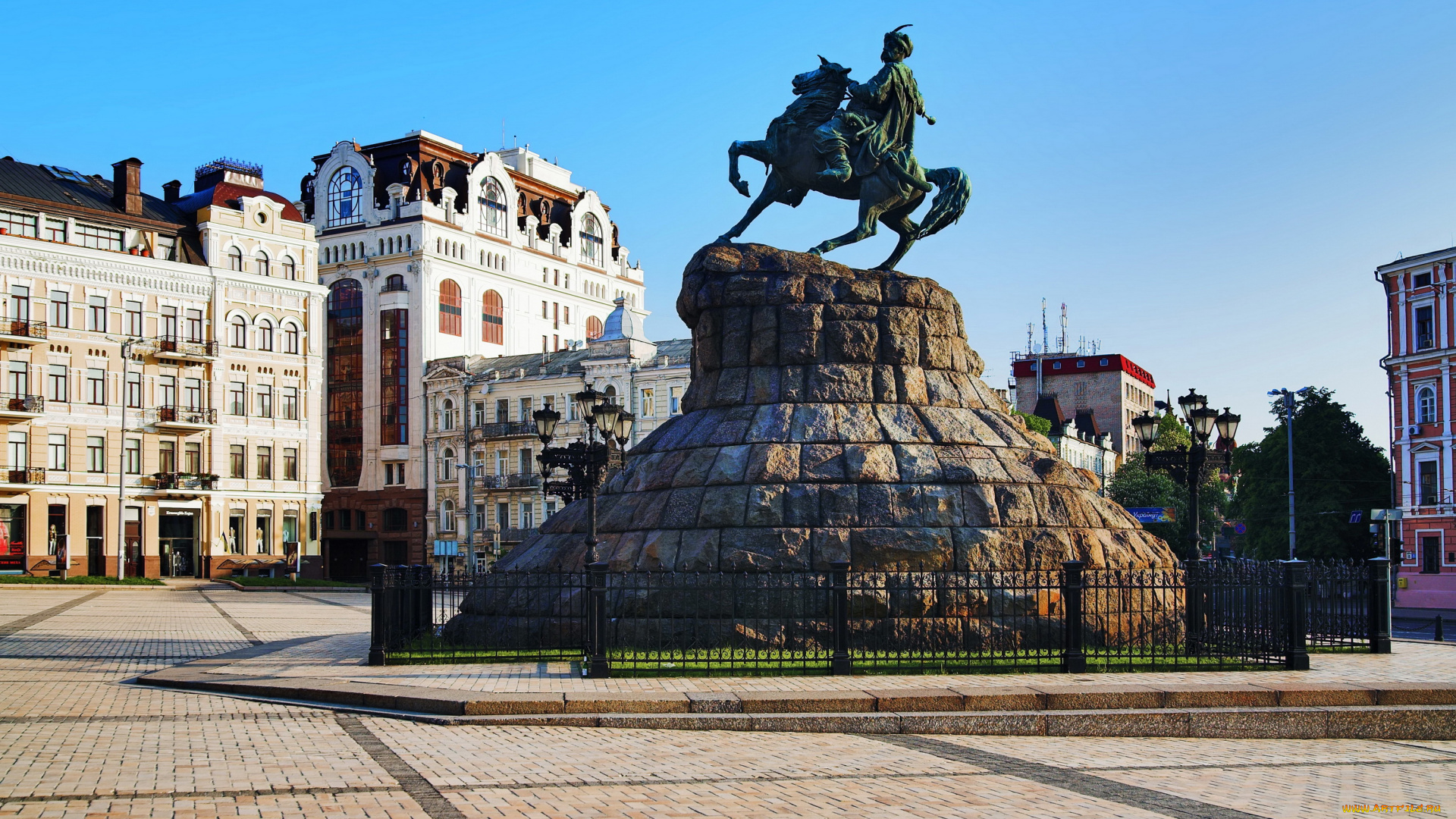 киев, памятник, богдану, хмельницкому, города, киев, , украина, площадь, дома, памятник, киев