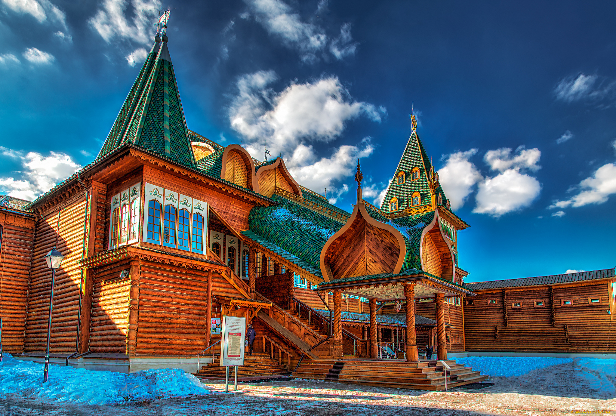 города, -, здания, , дома, дворец, деревянный, подворье