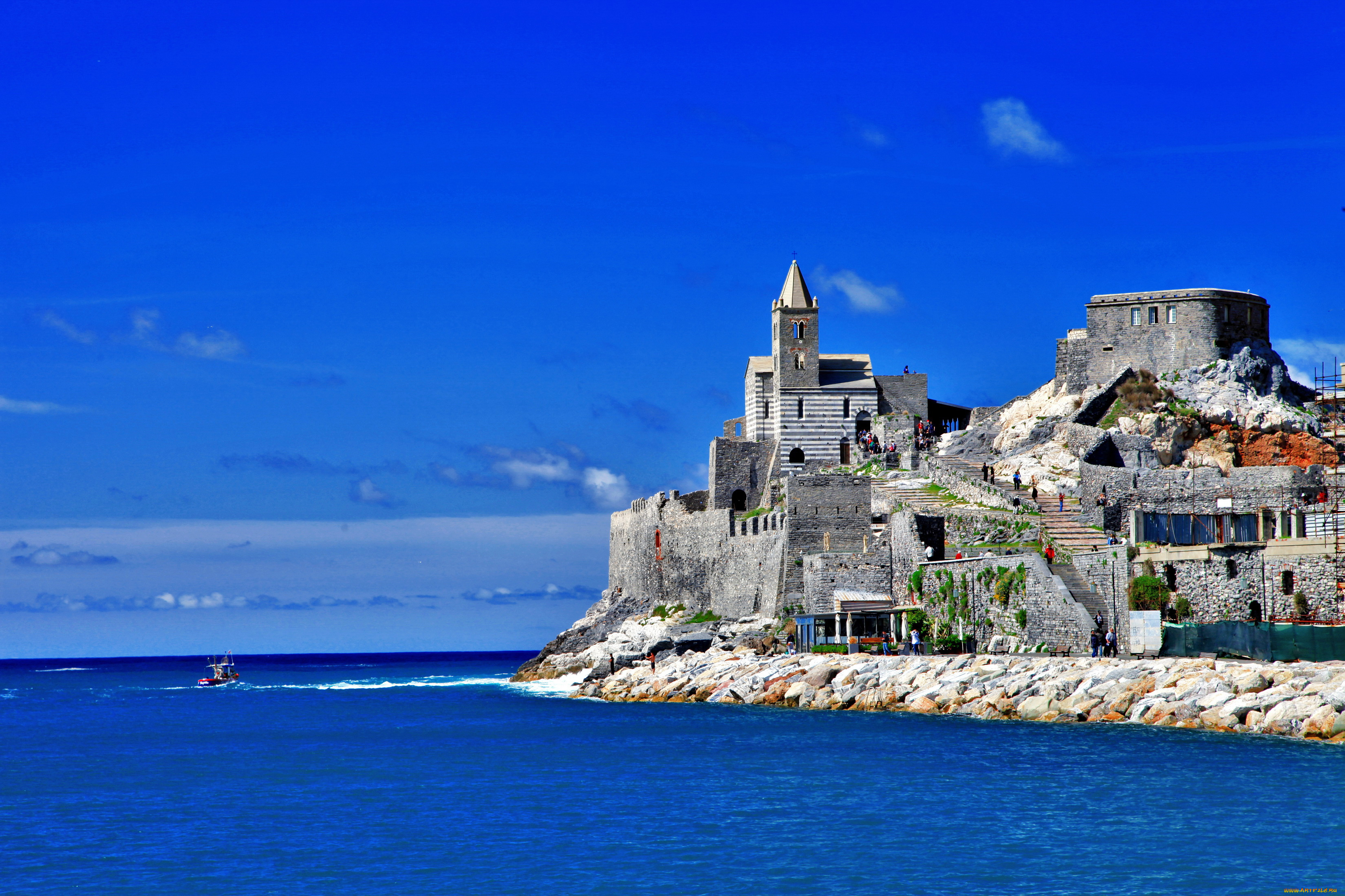 italy, portovenere, , san, pietro, города, -, католические, соборы, , костелы, , аббатства, побережье, италия, кирха, море