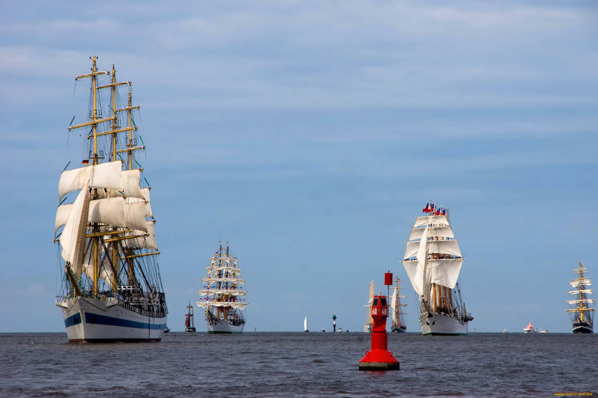 корабли, парусники, паруса, мачты, море