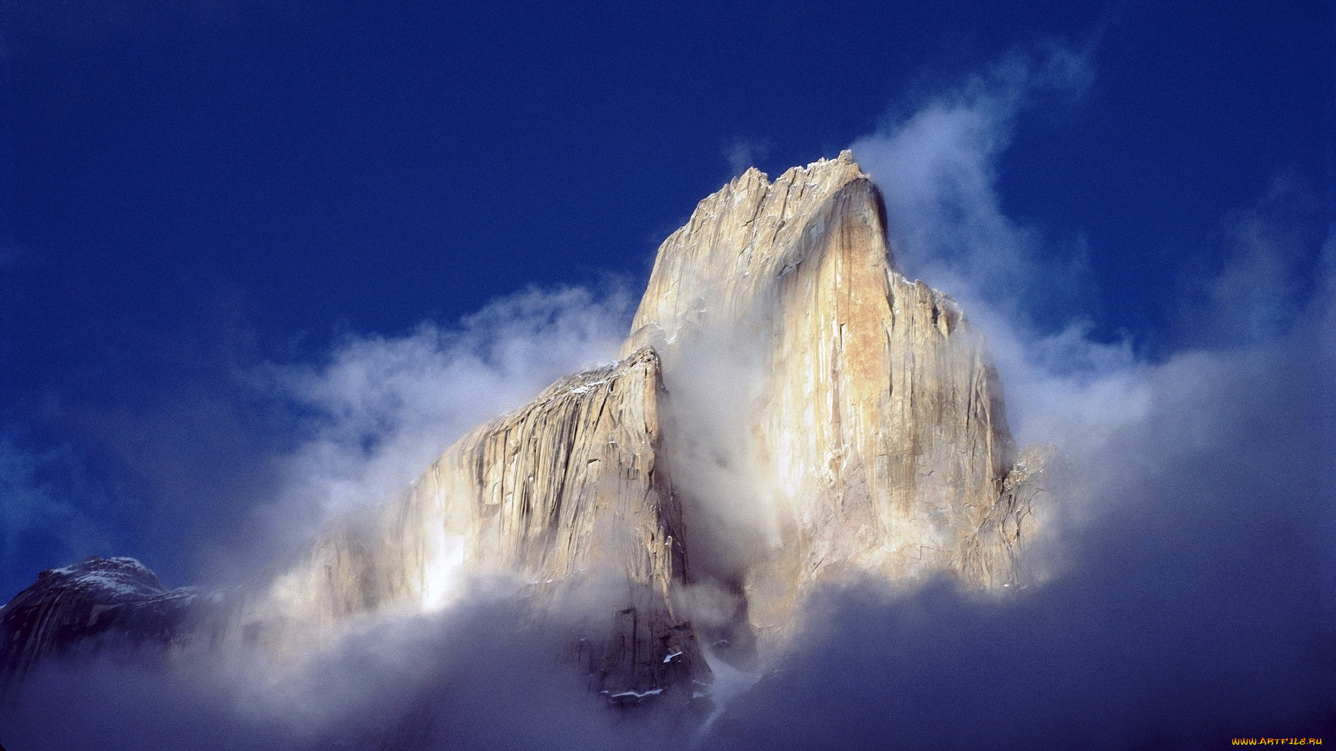 природа, горы, небо, туман, скалы