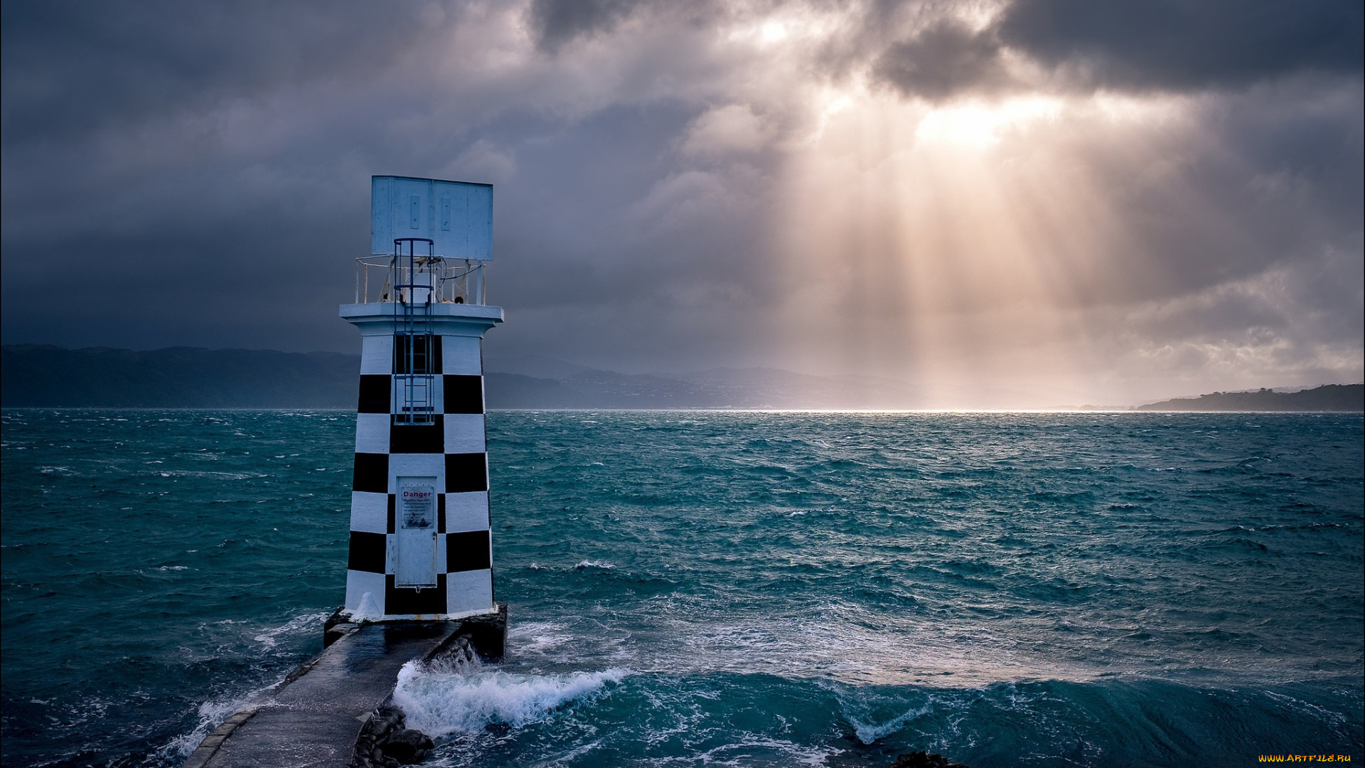 природа, маяки, море, новая, зеландия, маяк