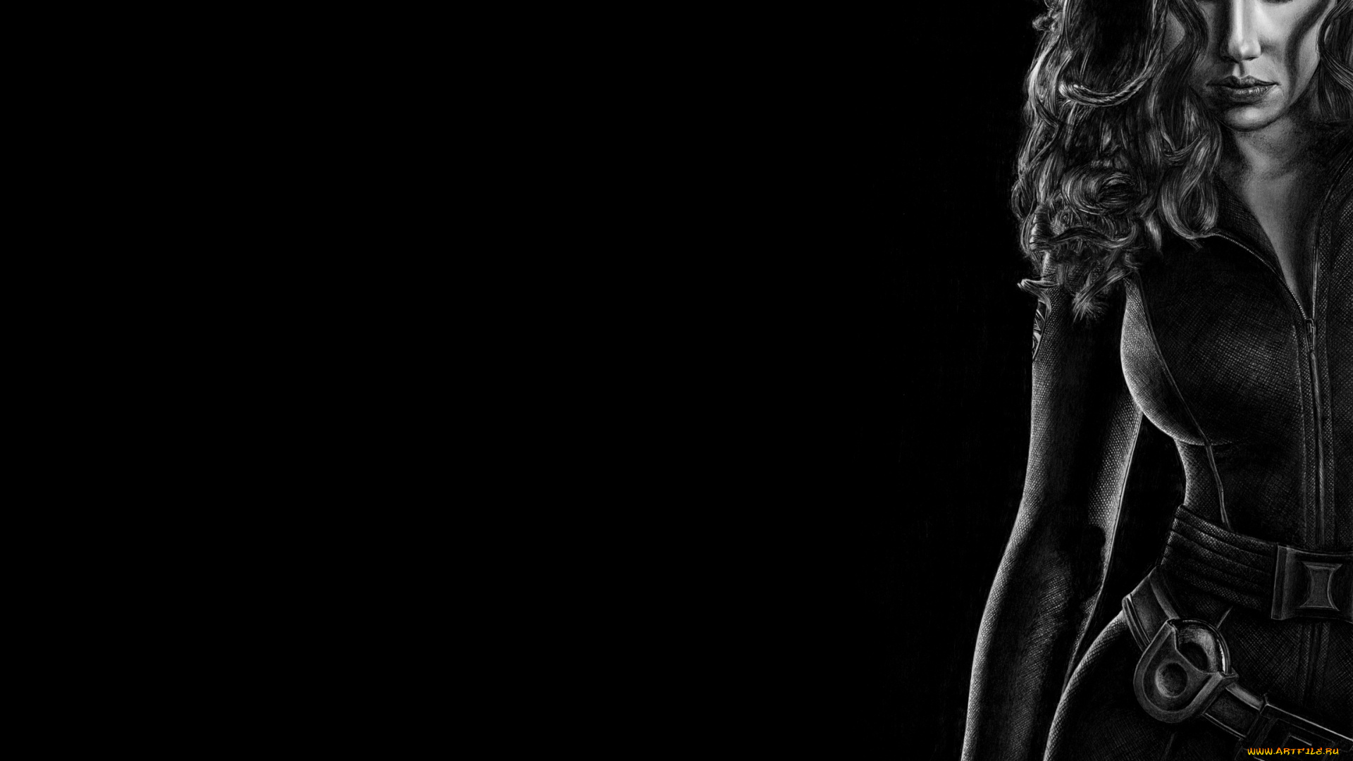 рисованное, люди, фон, девушка, униформа, взгляд