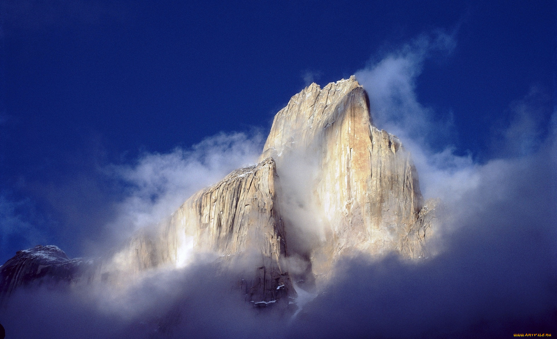 природа, горы, небо, туман, скалы