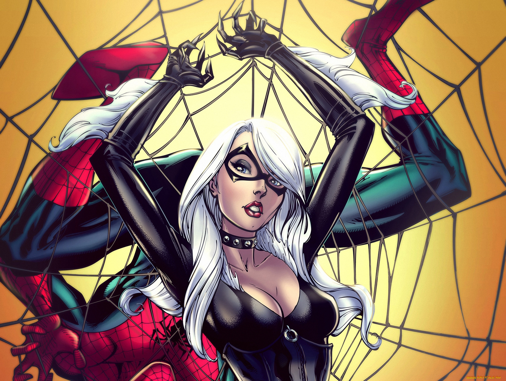 рисованное, комиксы, воровка, marvel, фантастика, spider-man, felicia, hardy, герой, девушка, костюм, black, cat