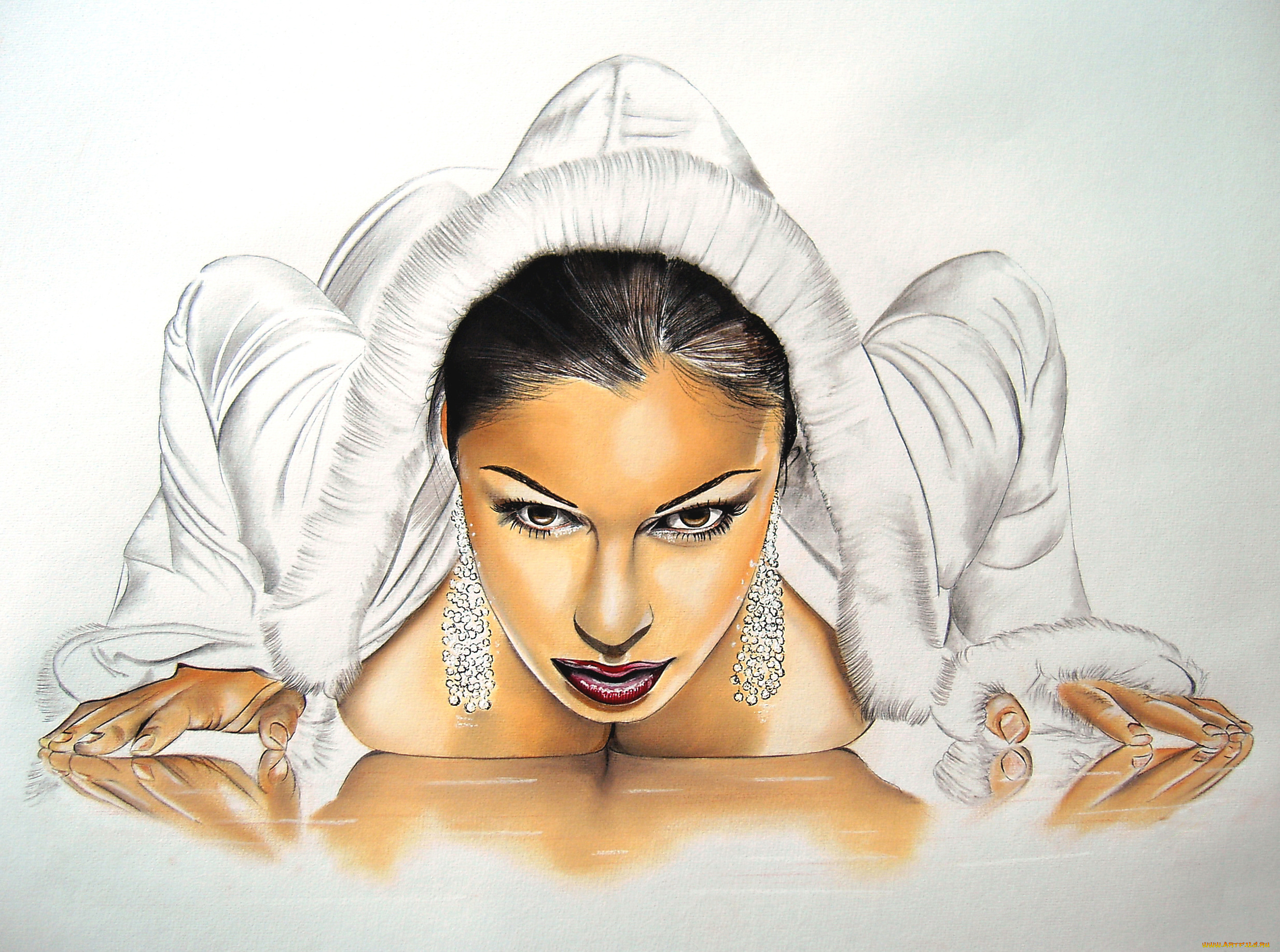 aria, giovanni, рисованное, люди, фон, взгляд, девушка, бижутерия
