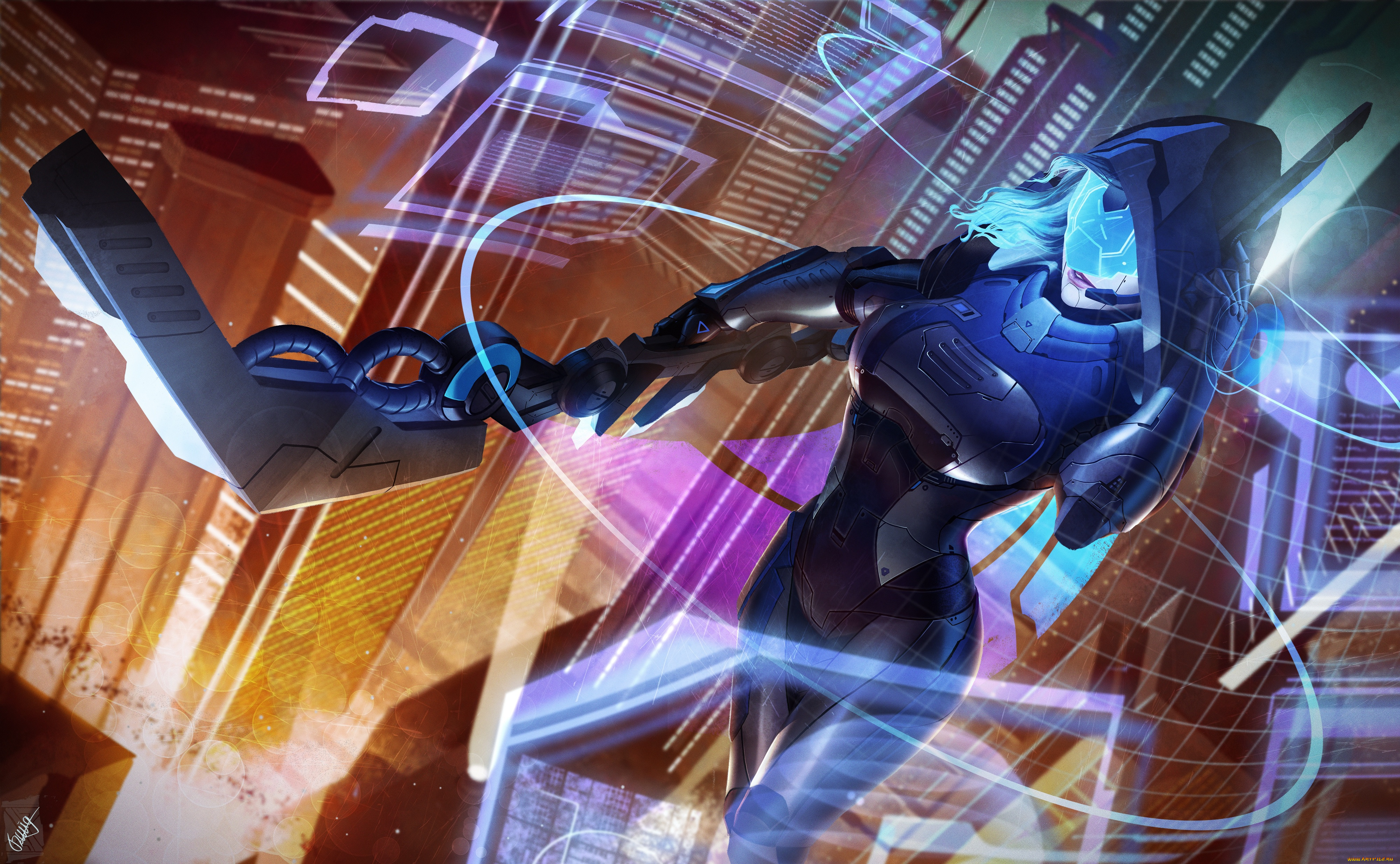 видео, игры, league, of, legends, город, капюшон, фантастика, league, of, legends, лук, визор, ashe, ночь, маска, арт, лучник, frost, archer