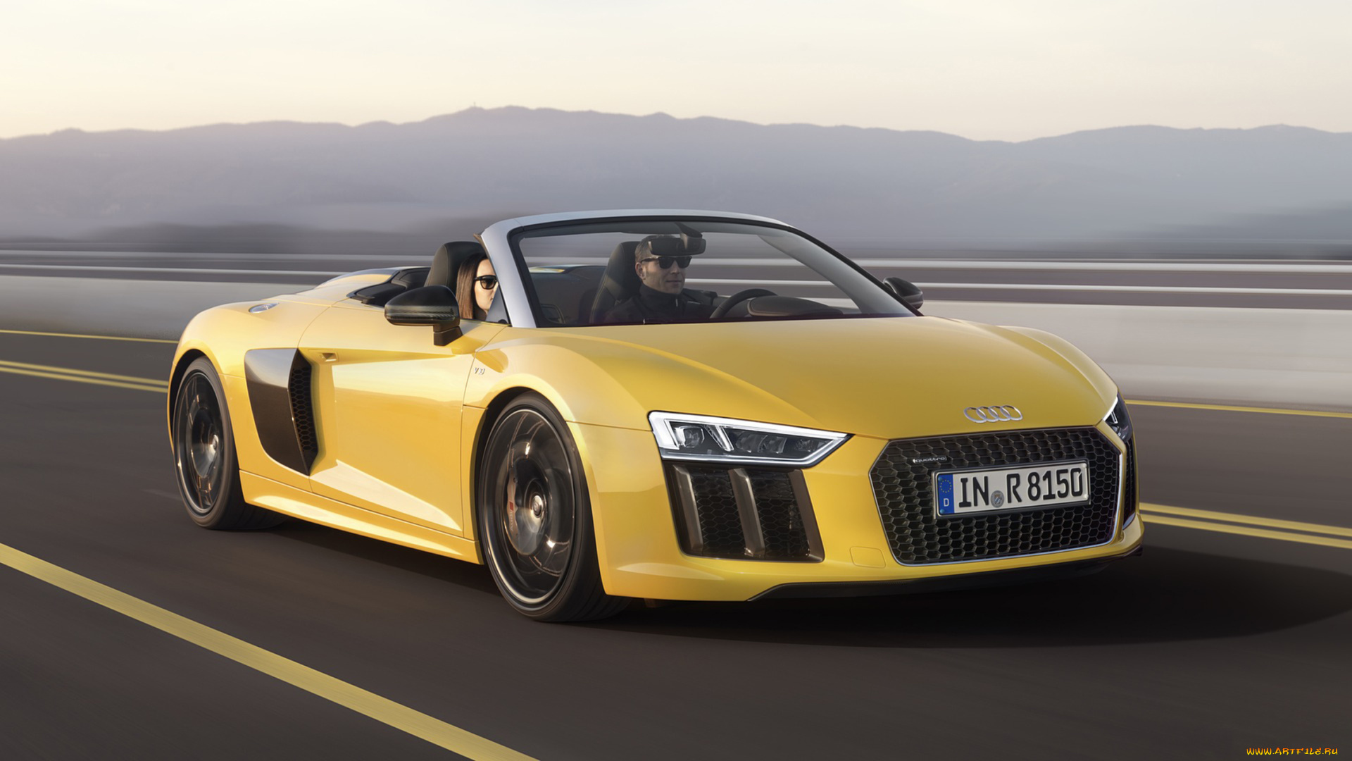 автомобили, audi, жёлтый, 2017, spyder, v10, r8