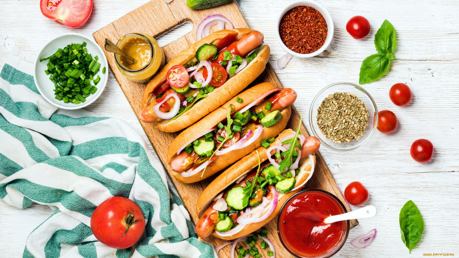 еда, бутерброды, , гамбургеры, , канапе, горчица, кетчуп, огурцы, хот-дог, помидоры, томаты