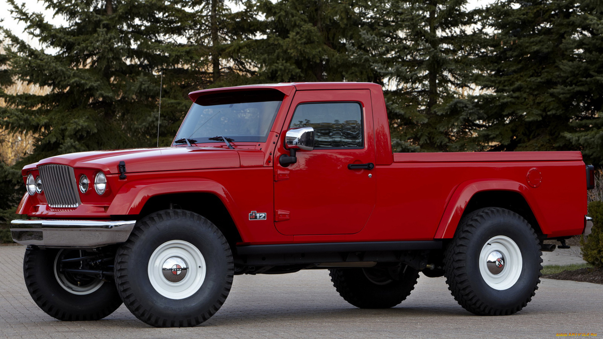 jeep, j-12, prepping, grand, wagoneer, pickup, 2012, автомобили, jeep, wagoneer, grand, красный, prepping, j-12, 2012, pickup
