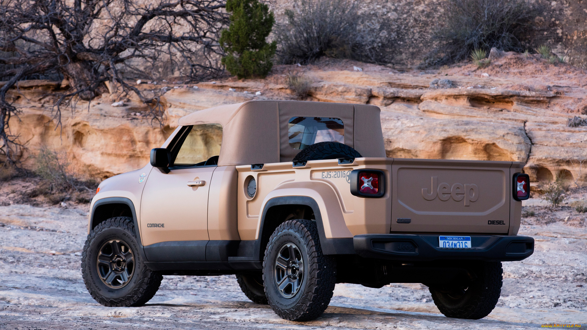 jeep, wrangler, comanche, pickup, truck, 2016, автомобили, jeep, truck, wrangler, pickup, comanche, 2016