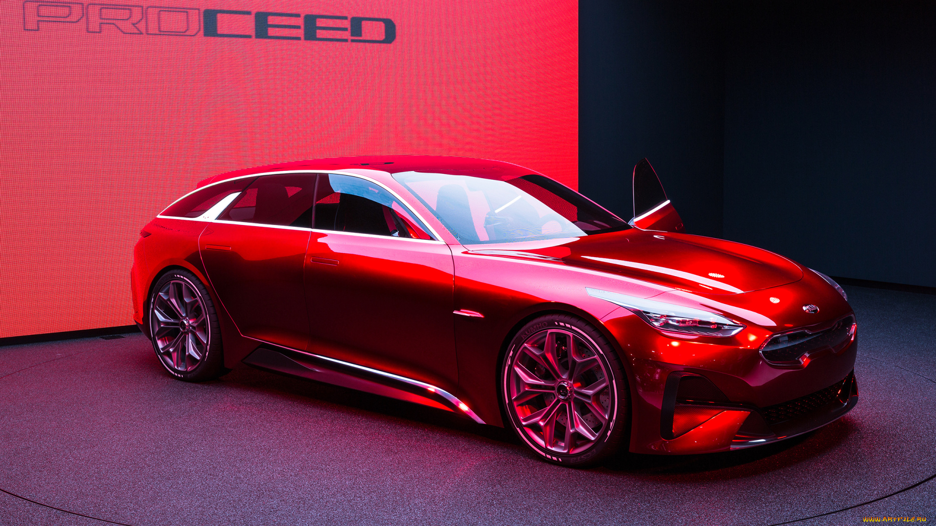kia, proceed, concept, 2017, автомобили, kia, concept, proceed, красный, 2017