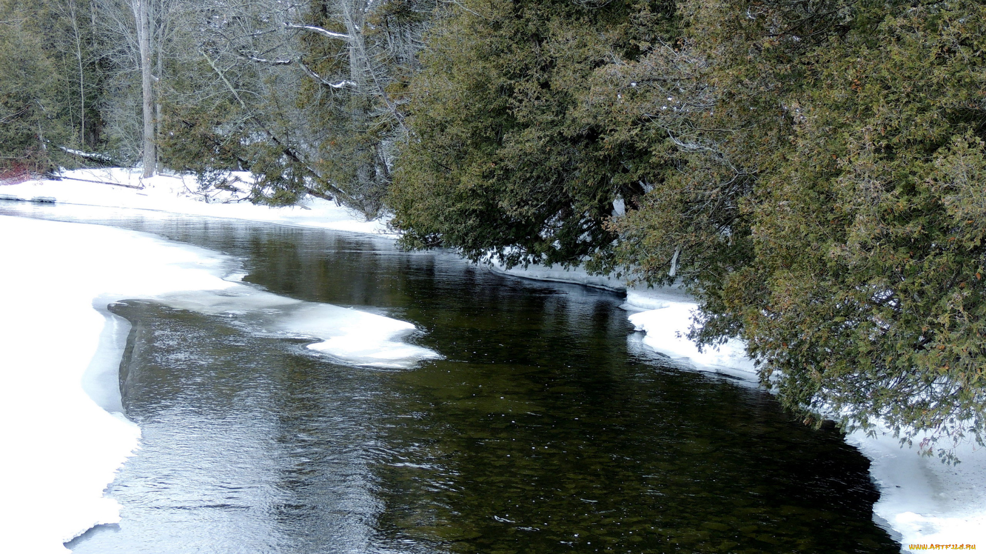 природа, реки, озера, снег, вода