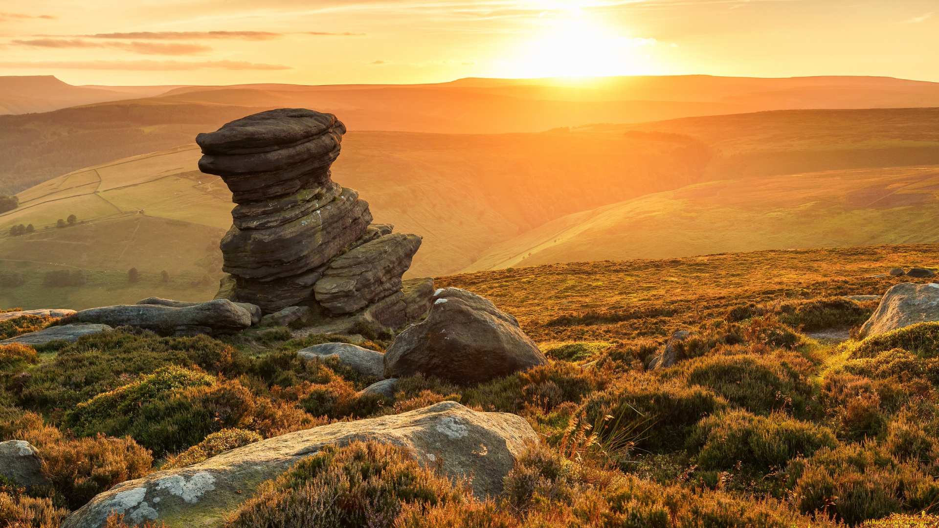 природа, восходы, закаты, свет, камни, гора, утро