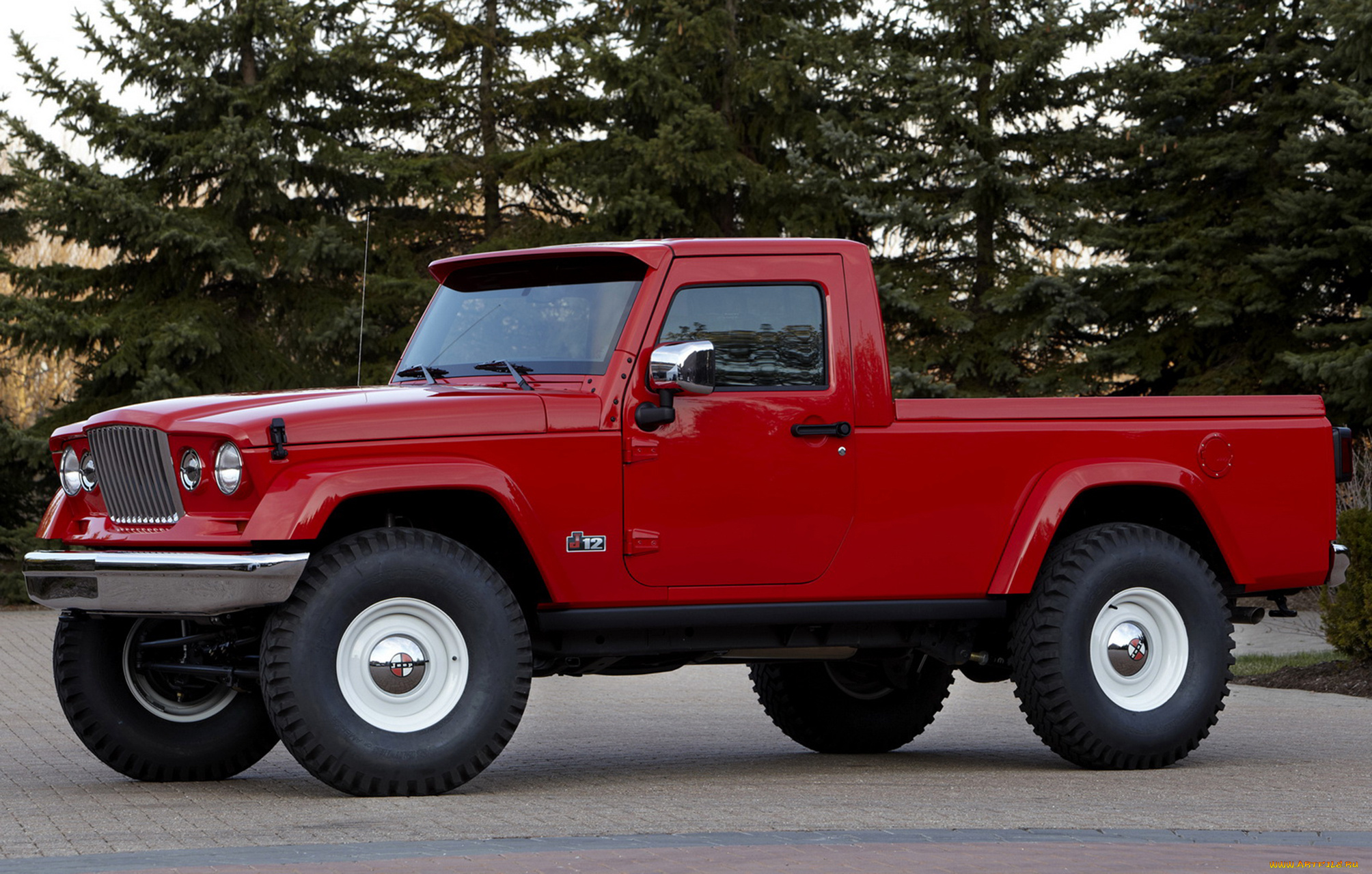 jeep, j-12, prepping, grand, wagoneer, pickup, 2012, автомобили, jeep, wagoneer, grand, красный, prepping, j-12, 2012, pickup