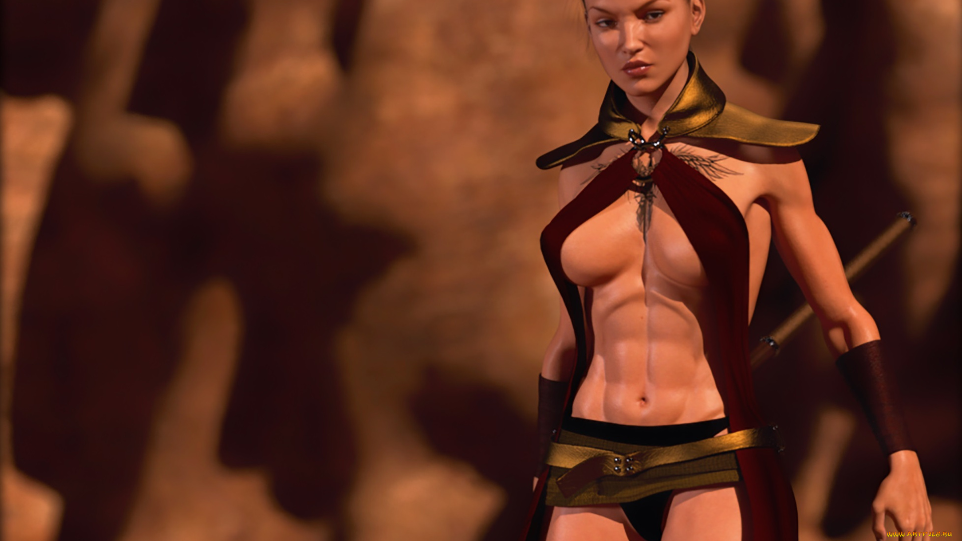 3д, графика, фантазия, , fantasy, фон, взгляд, девушка