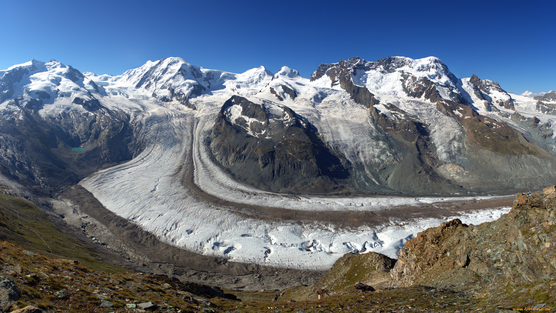 природа, айсберги, и, ледники, простор