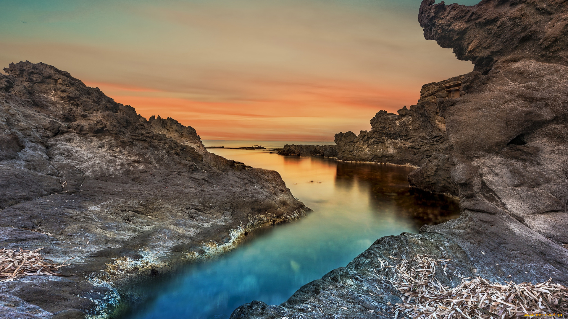 природа, побережье, простор