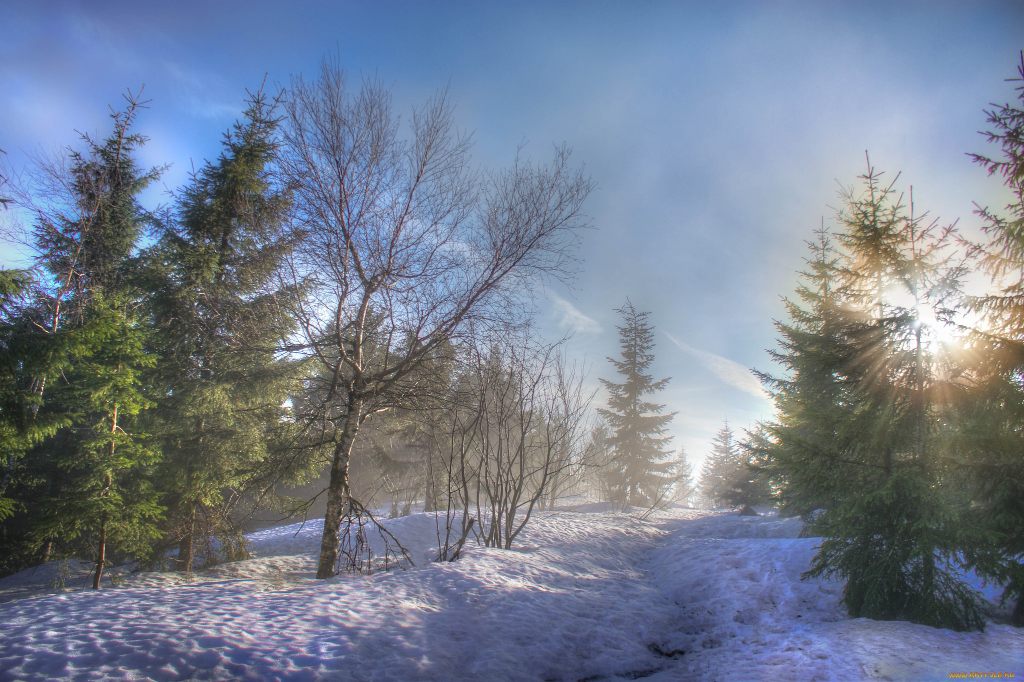 природа, зима, простор