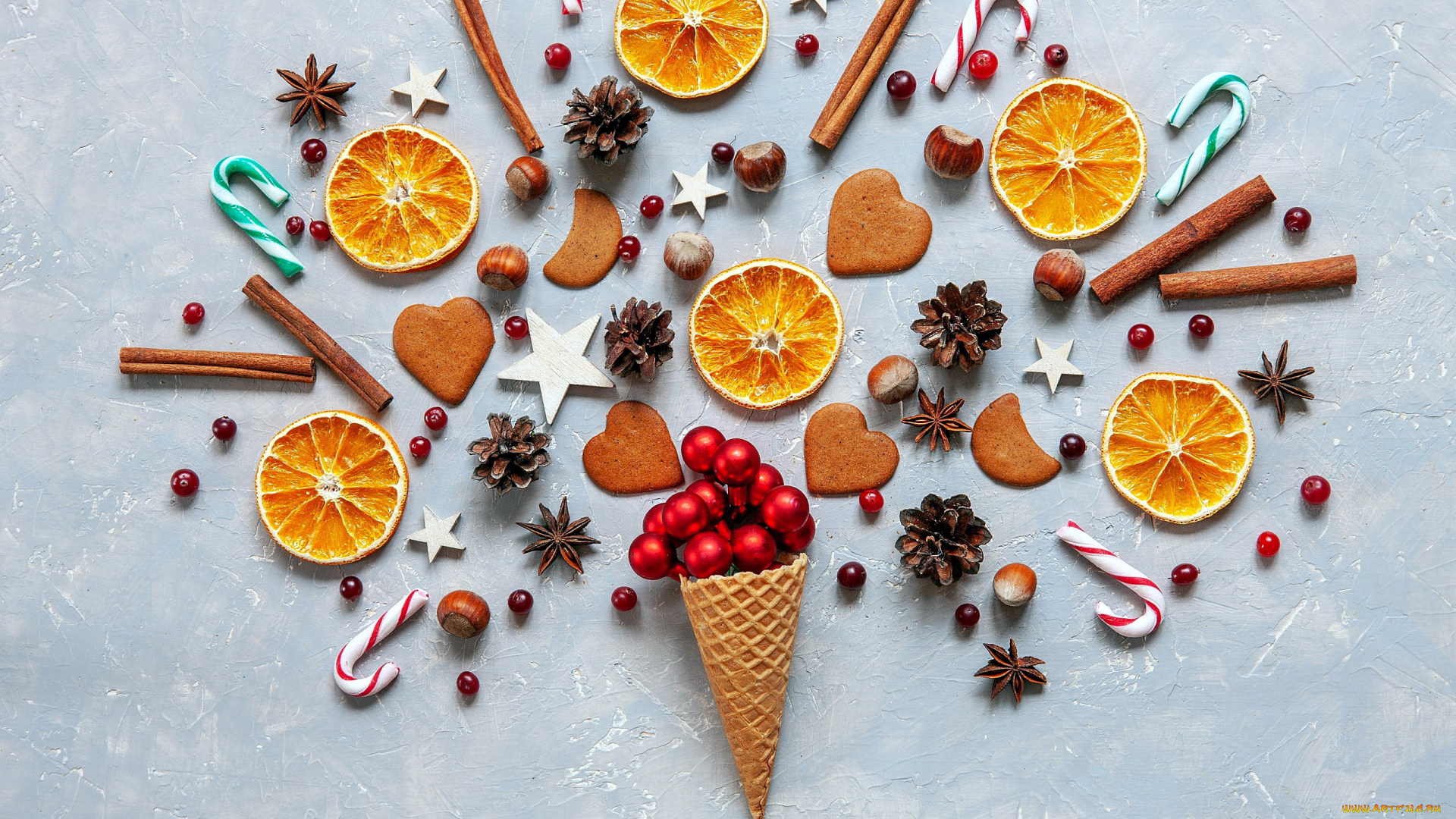 праздничные, -, разное, , новый, год, печенье, апельсин, шишки, леденцы