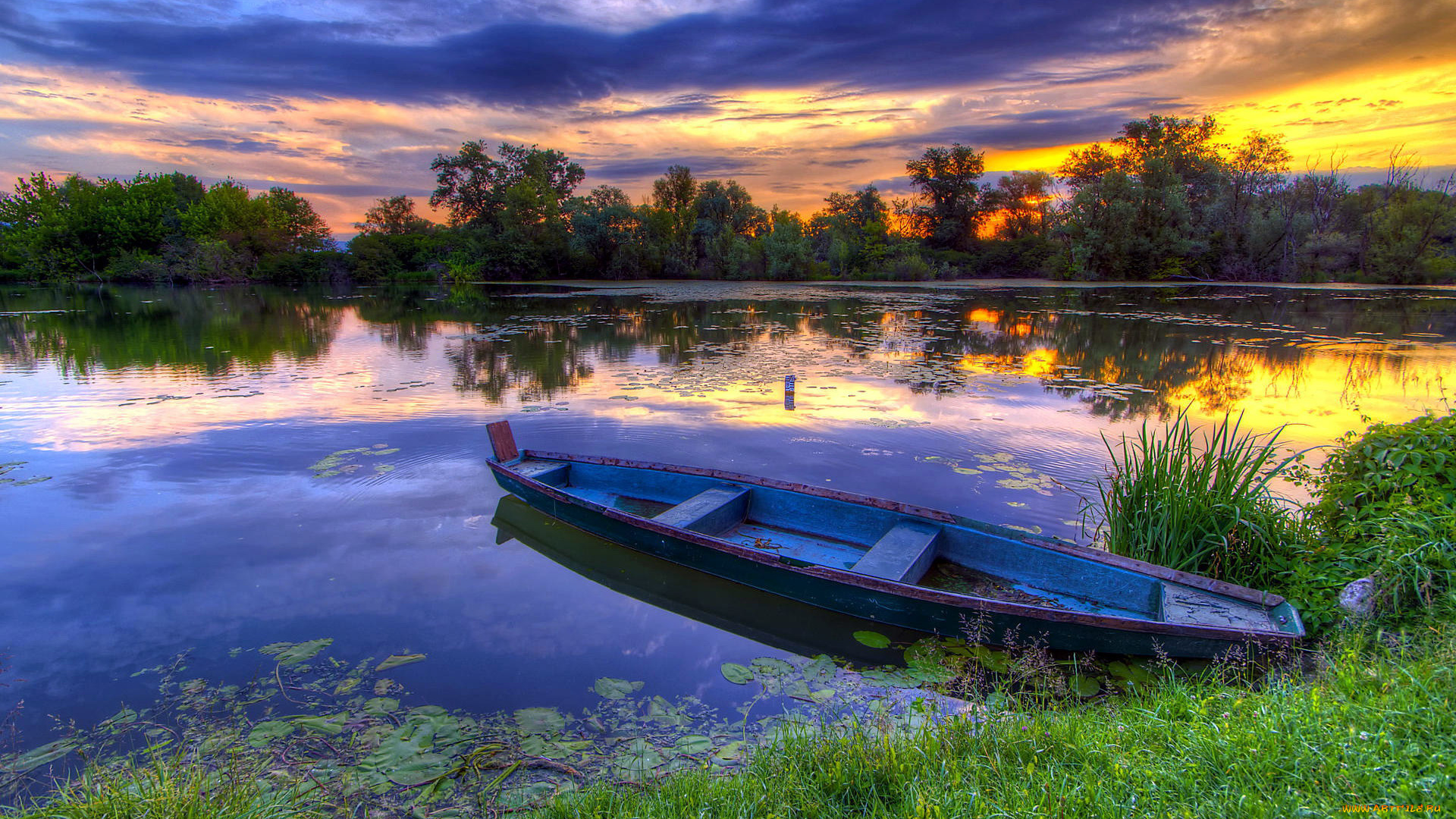 корабли, лодки, , шлюпки, закат, лодка, река