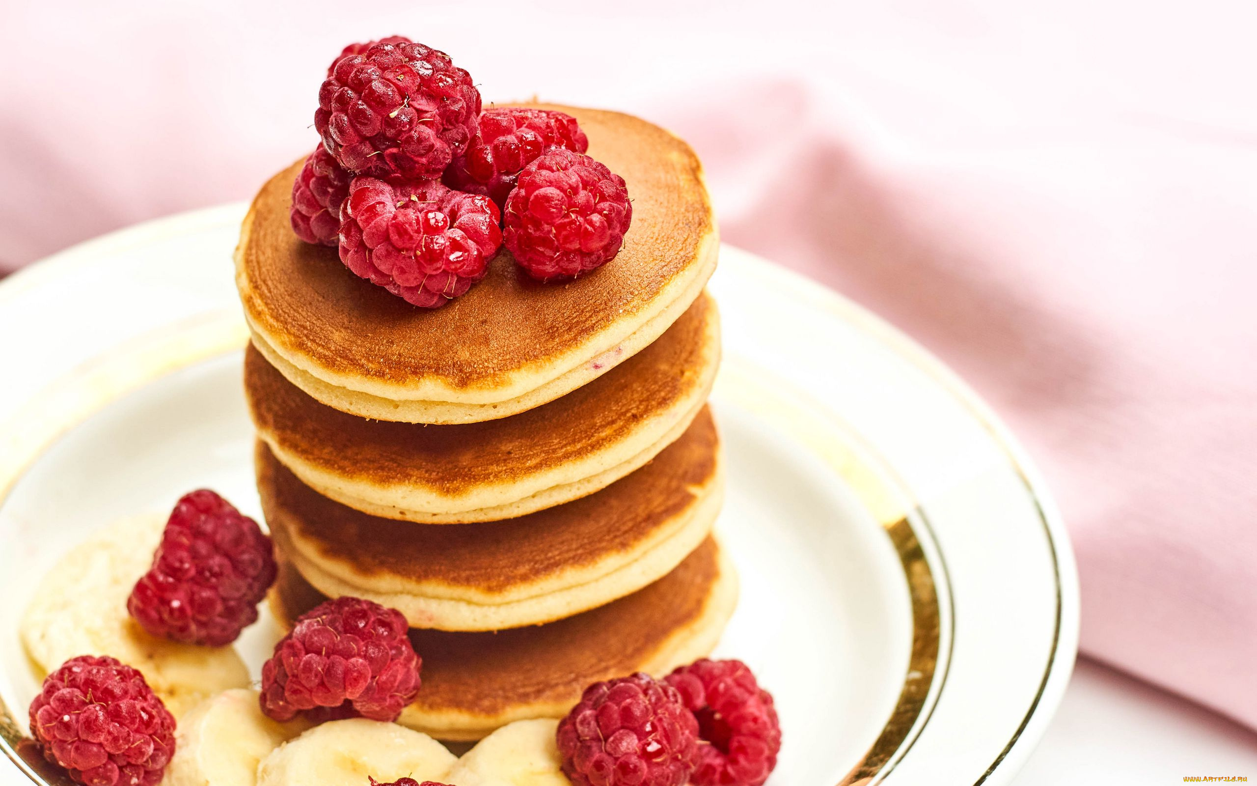еда, блины, , оладьи, малина, оладьи, ягоды