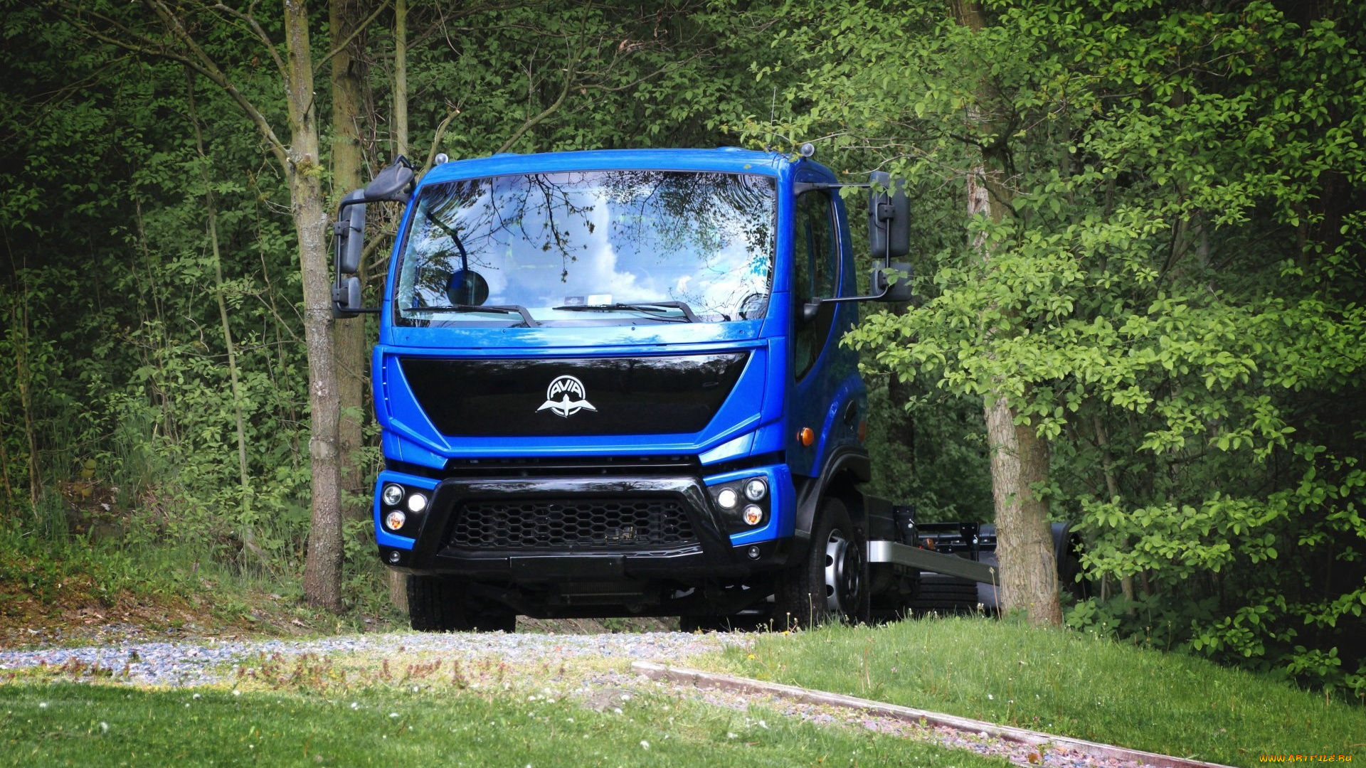avia, автомобили, грузовики, автомобиль, грузовик, синий, лес