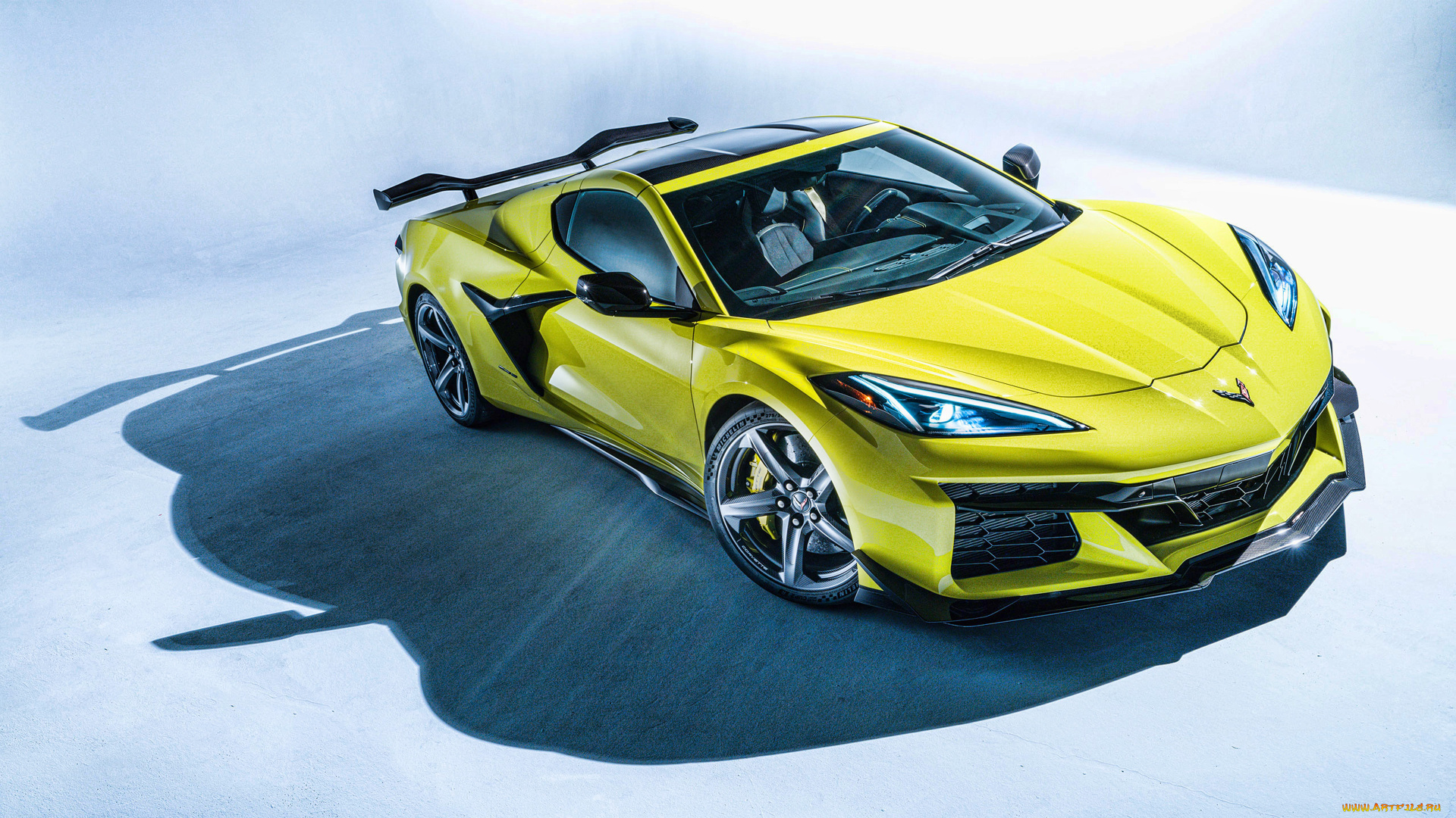 автомобили, corvette, 2023, chevrolet, z06, 4k, вид, спереди, экстерьер, новый, американский, спорткар, шевроле