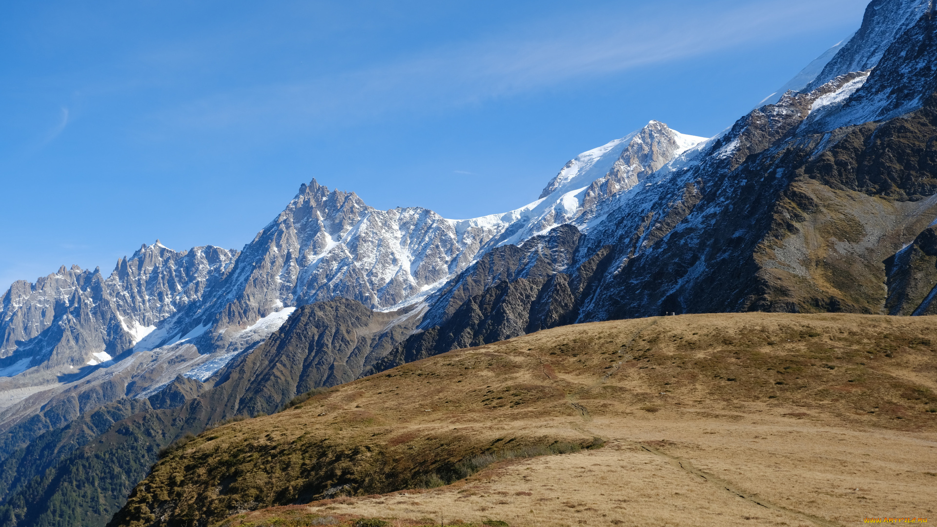 природа, горы, вершина, сугробы, лез, уш, лезуш, ле, альпы, франция