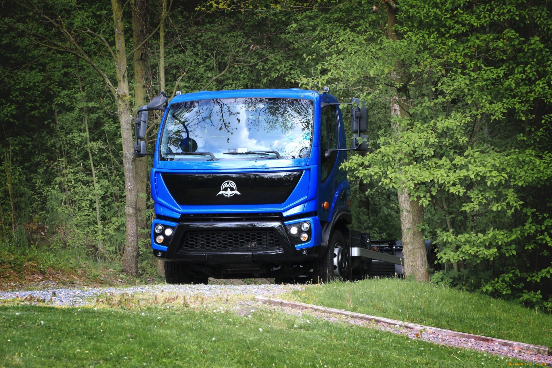 avia, автомобили, грузовики, автомобиль, грузовик, синий, лес