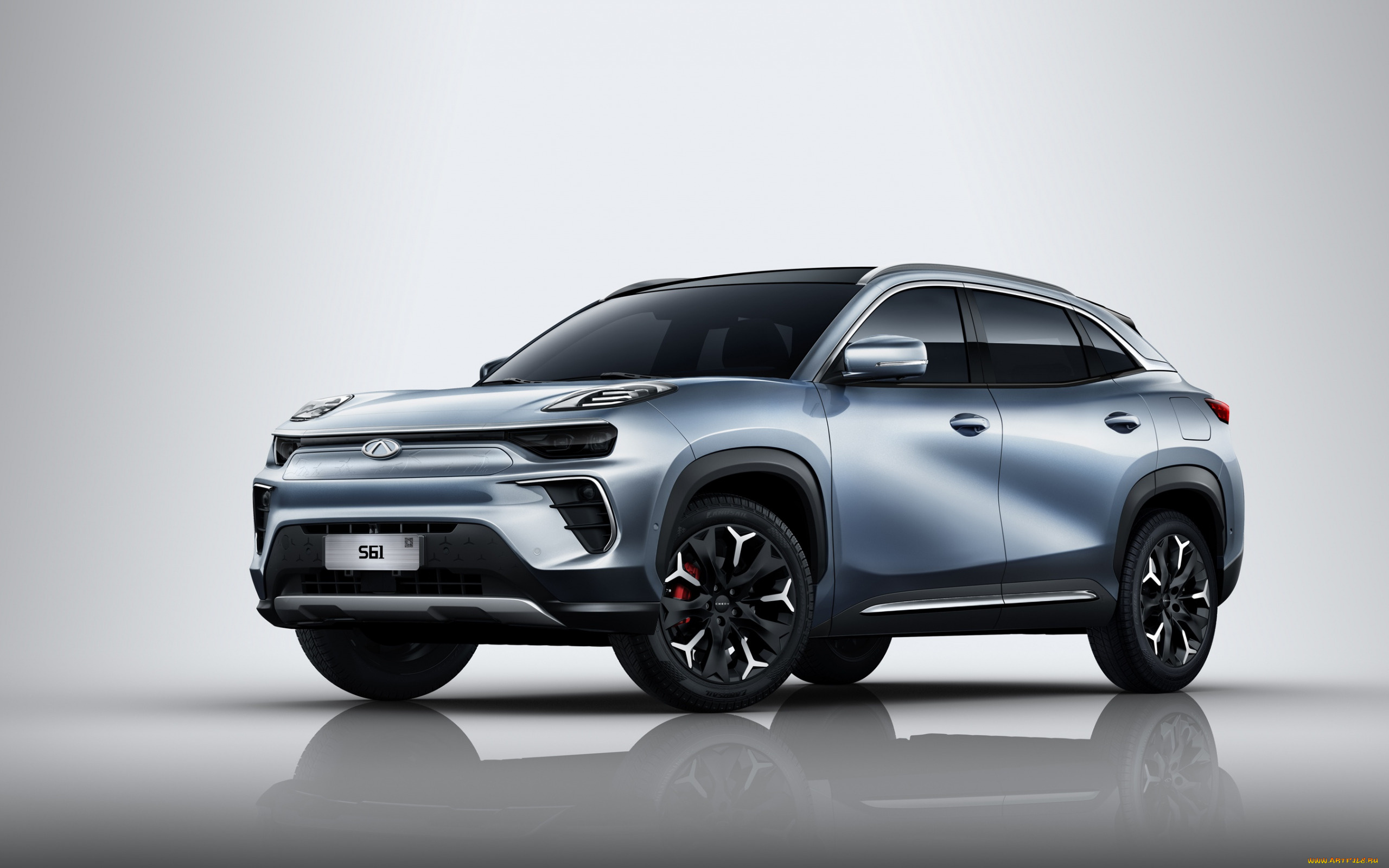 автомобили, chery, 2021, сhery, eq5, s61, внедорожник, экстерьер, вид, спереди, новый, серебристый, электромобили