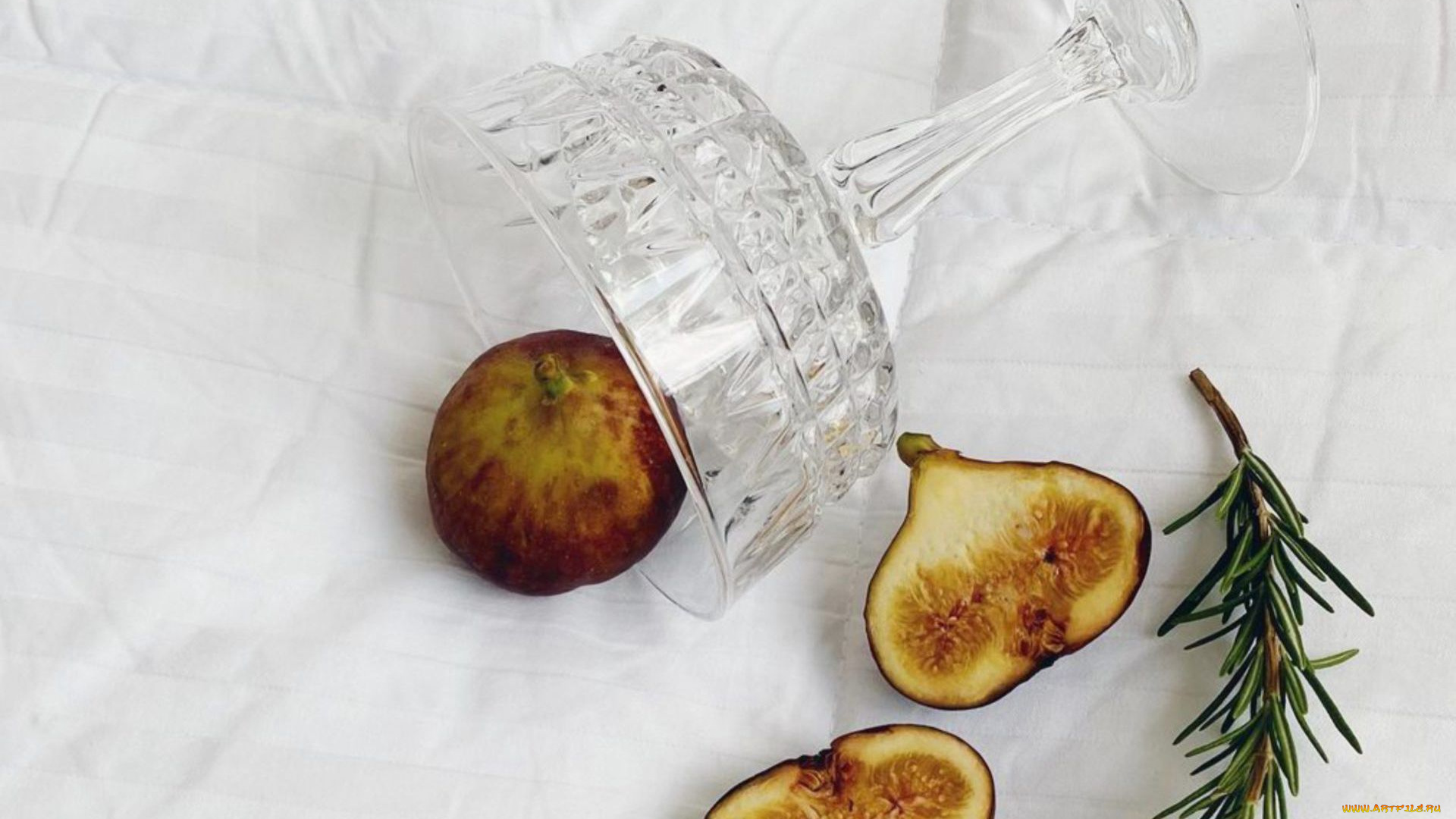 еда, инжир, ваза, розмарин