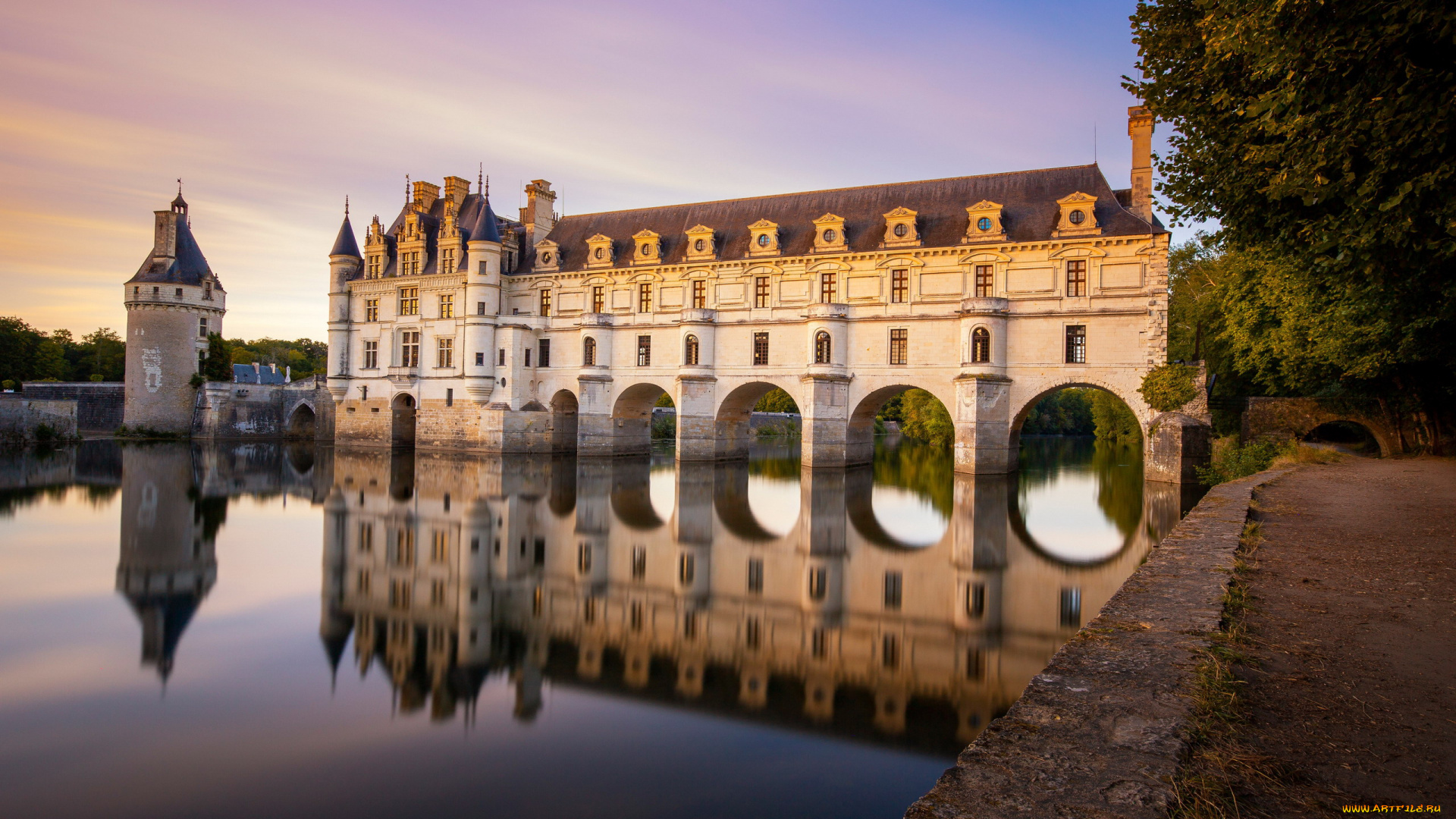 города, замок, шенонсо, , франция, chateau, de, chenonceau, france