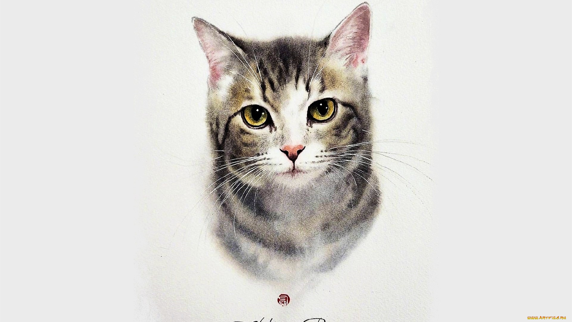 рисованное, животные, , коты, кот, голова