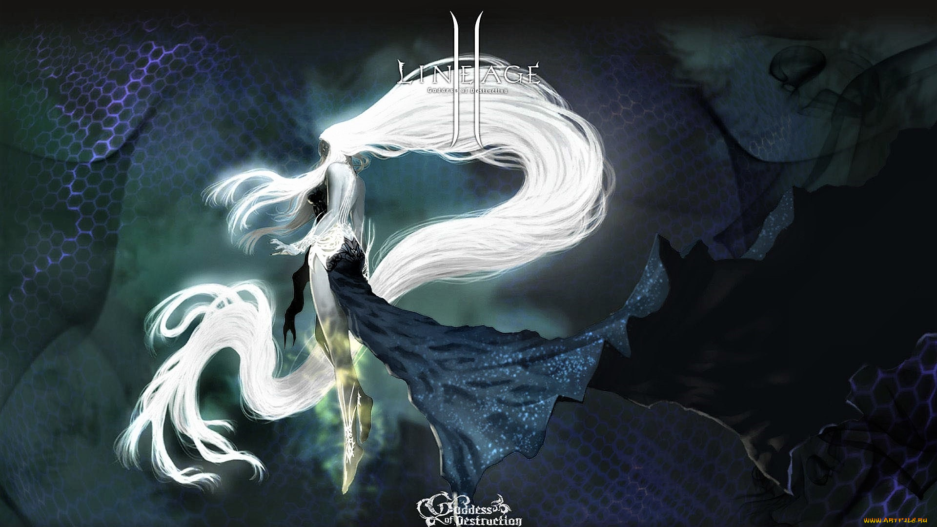 видео, игры, lineage, ii, , goddess, of, destruction, девушка, волосы, шлейф