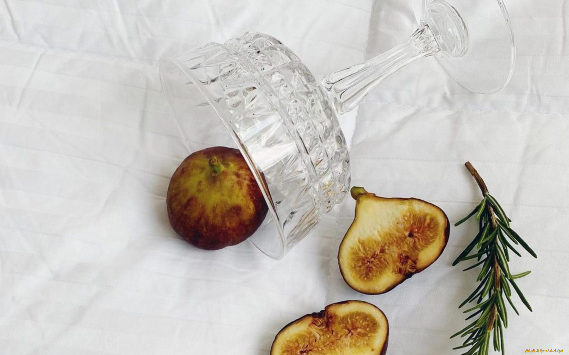 еда, инжир, ваза, розмарин