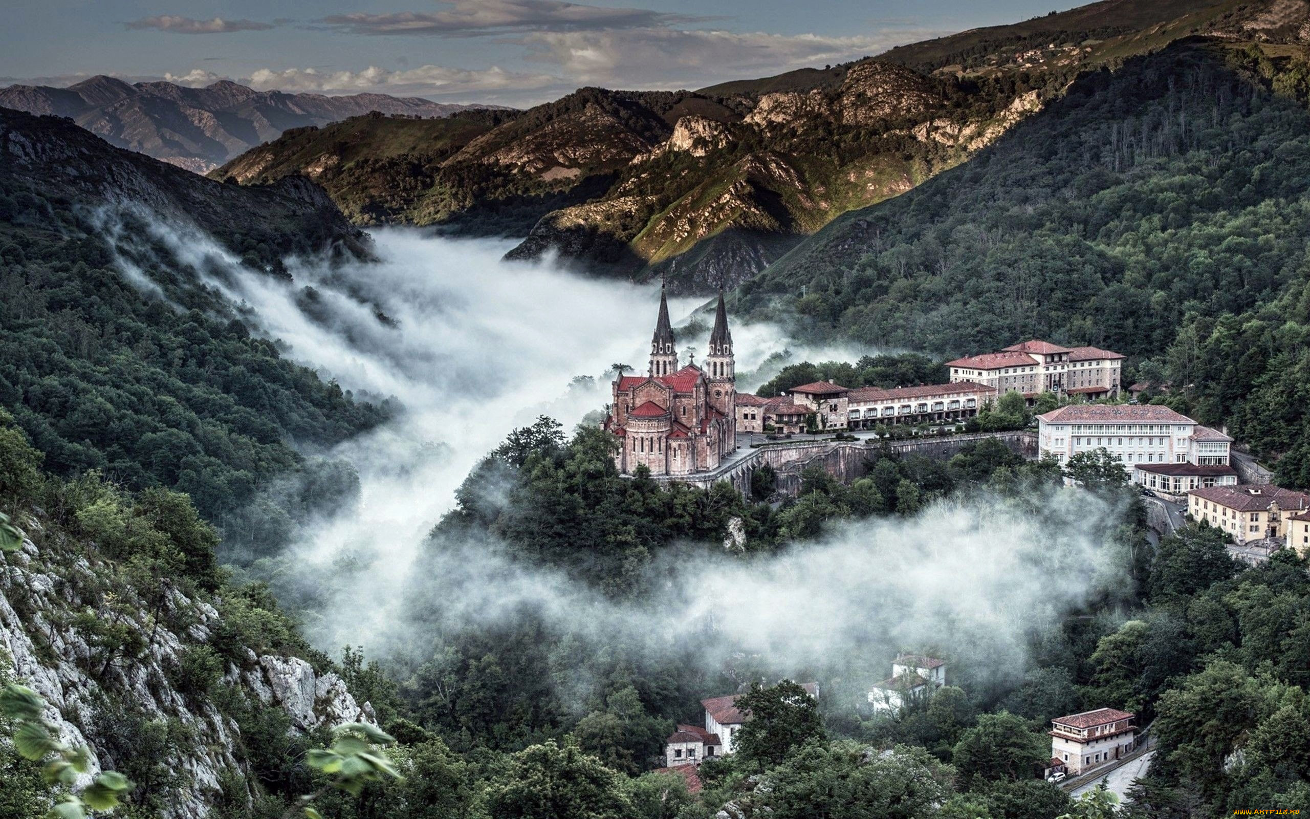 covadonga, spain, города, -, пейзажи