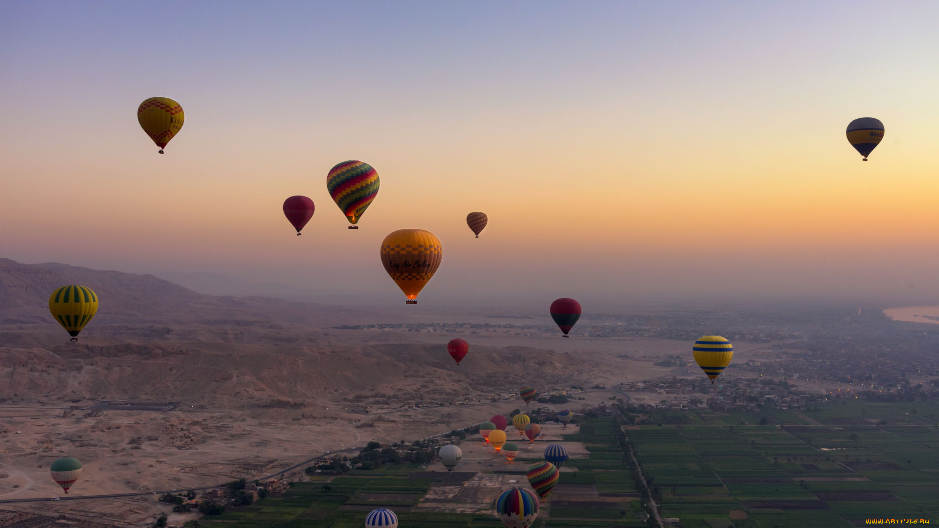 авиация, воздушные, шары, дирижабли, небо, воздушные, шары, полет, панорама