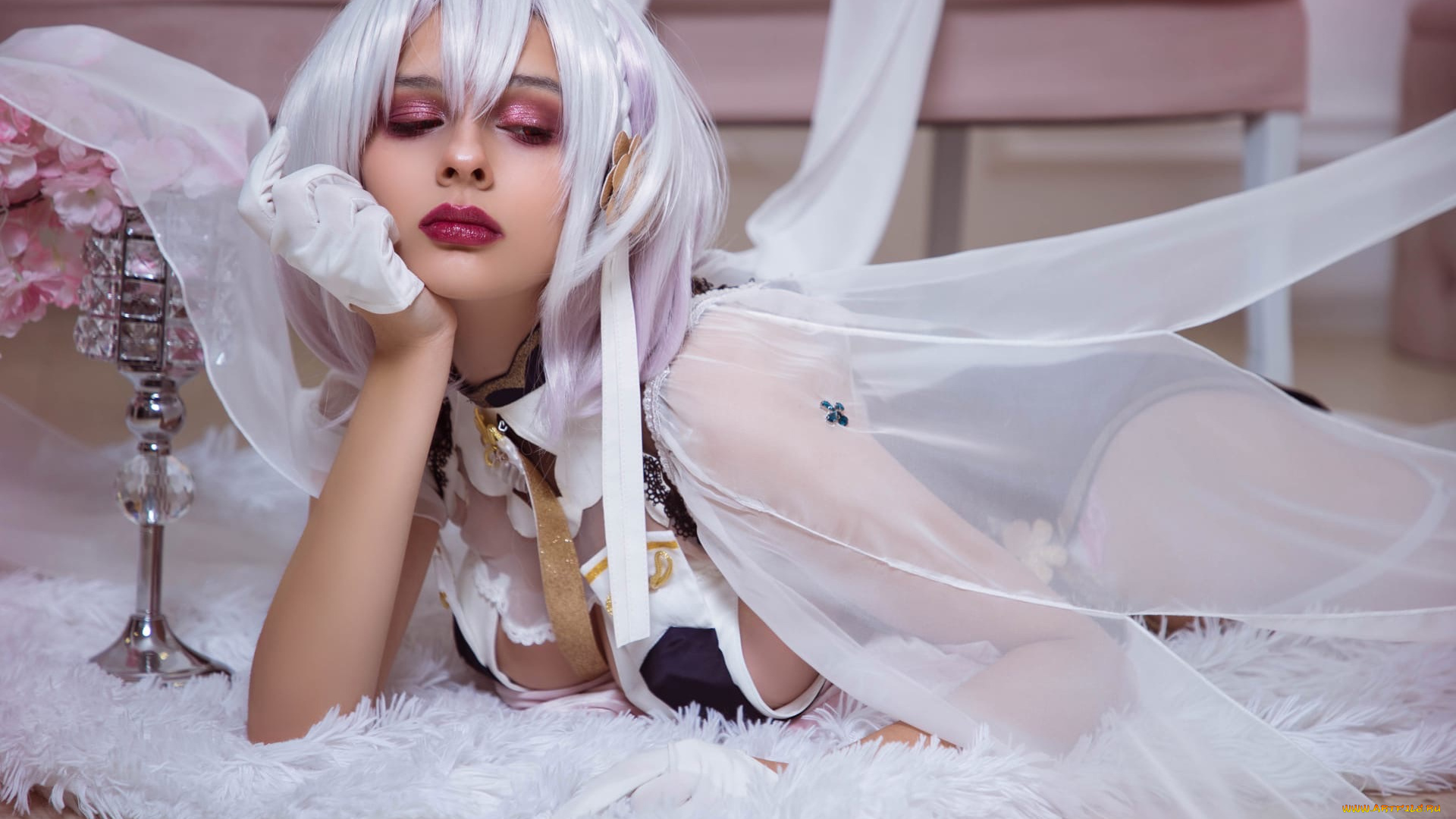 девушки, kurumirori, образ, костюм, бокал