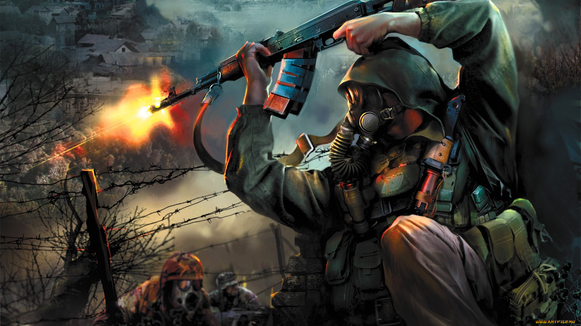 видео, игры, , clear, sky, сталкер, оружие, бой