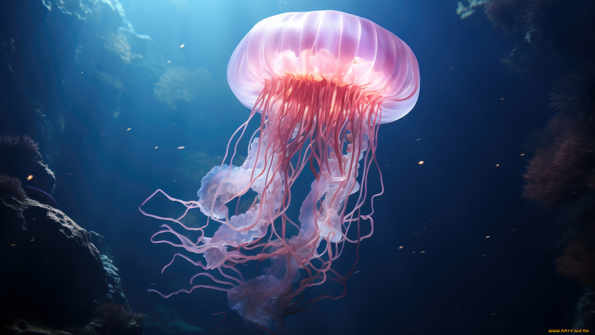 3д, графика, животные, , animals, медуза