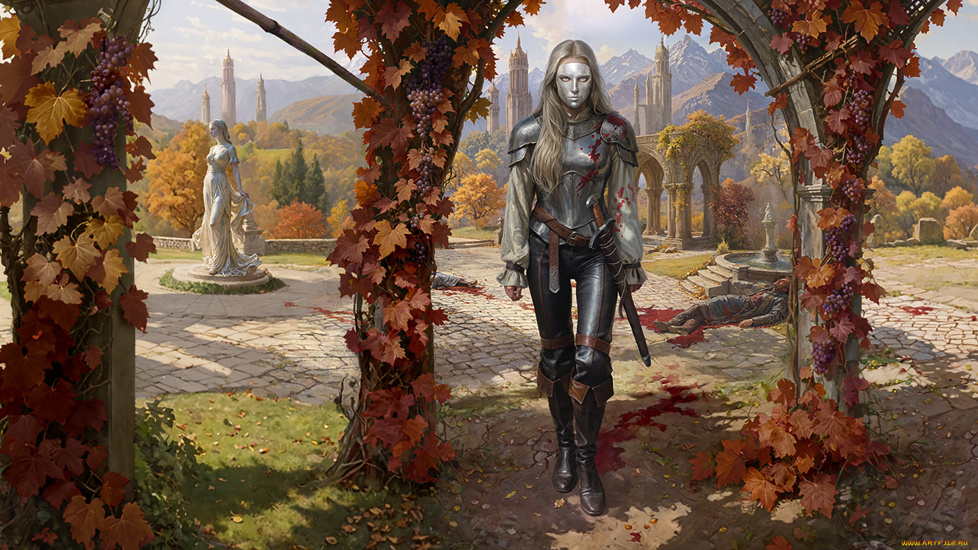 фэнтези, девушки, человек, в, маске