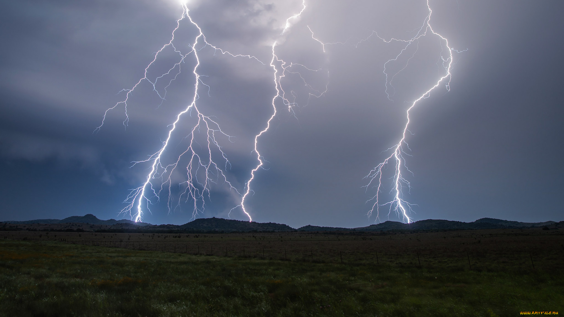 природа, молния, , гроза, пейзаж